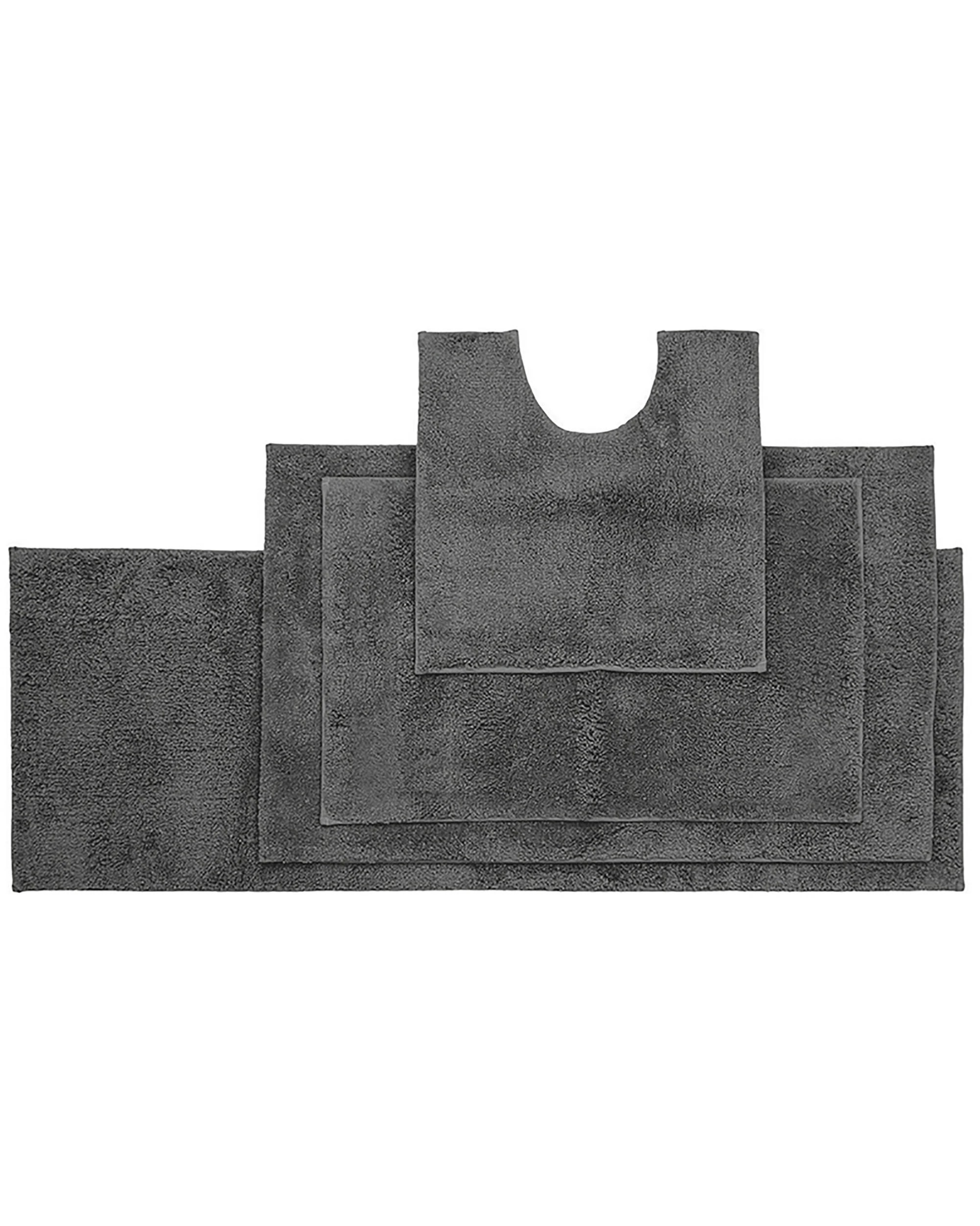 2 Bambury Microplush Contour Mat 50 x 50cm Pewter Raised Pile Soft Cushioning Non Slip - Grey, 2 of 2