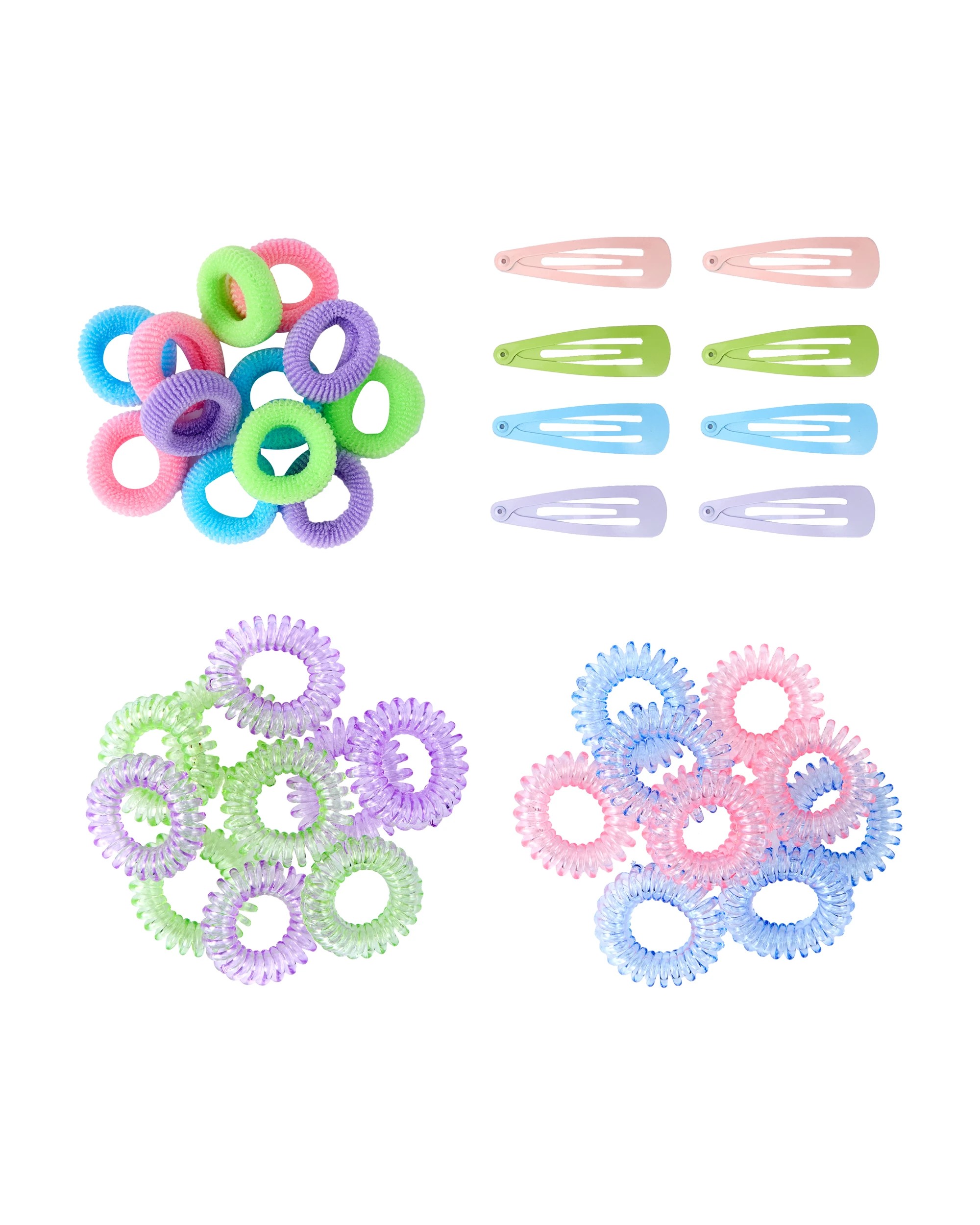 1 OXX Haircare 40 Piece Hair Elastics and Clips Pack, 1 of 6