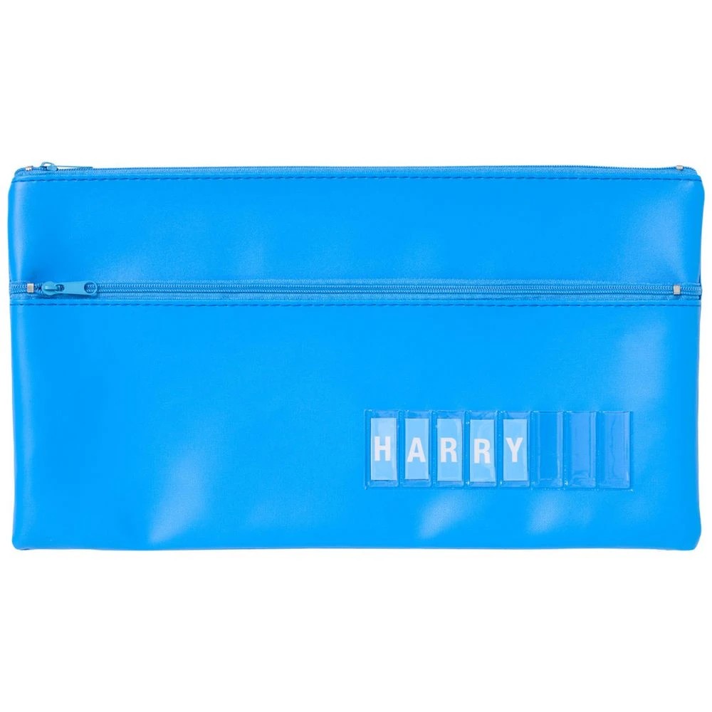 3 Studymate Twin Zip Name Pencil Case Large Blue, 3 of 6