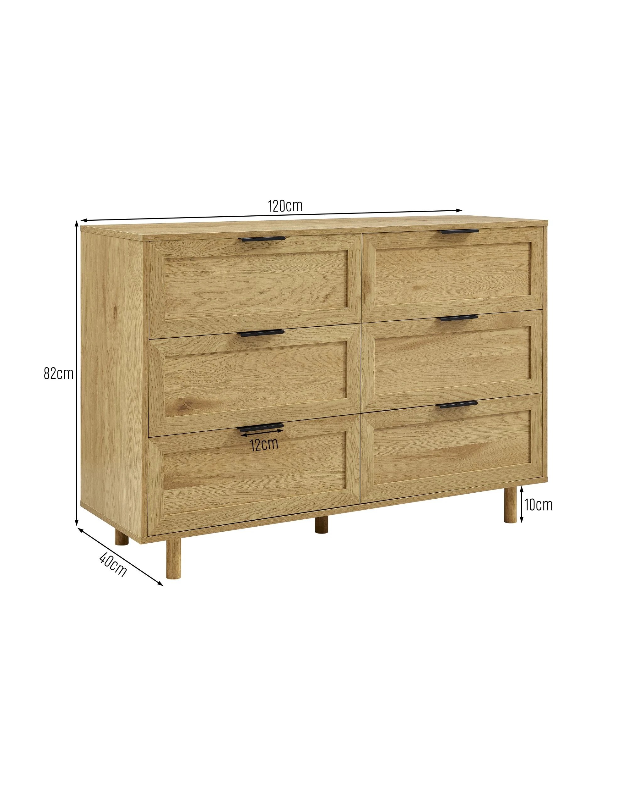 10 Kodu Tallboy Dresser Chest 6 Drawers Oak Look - Natural, 10 of 10