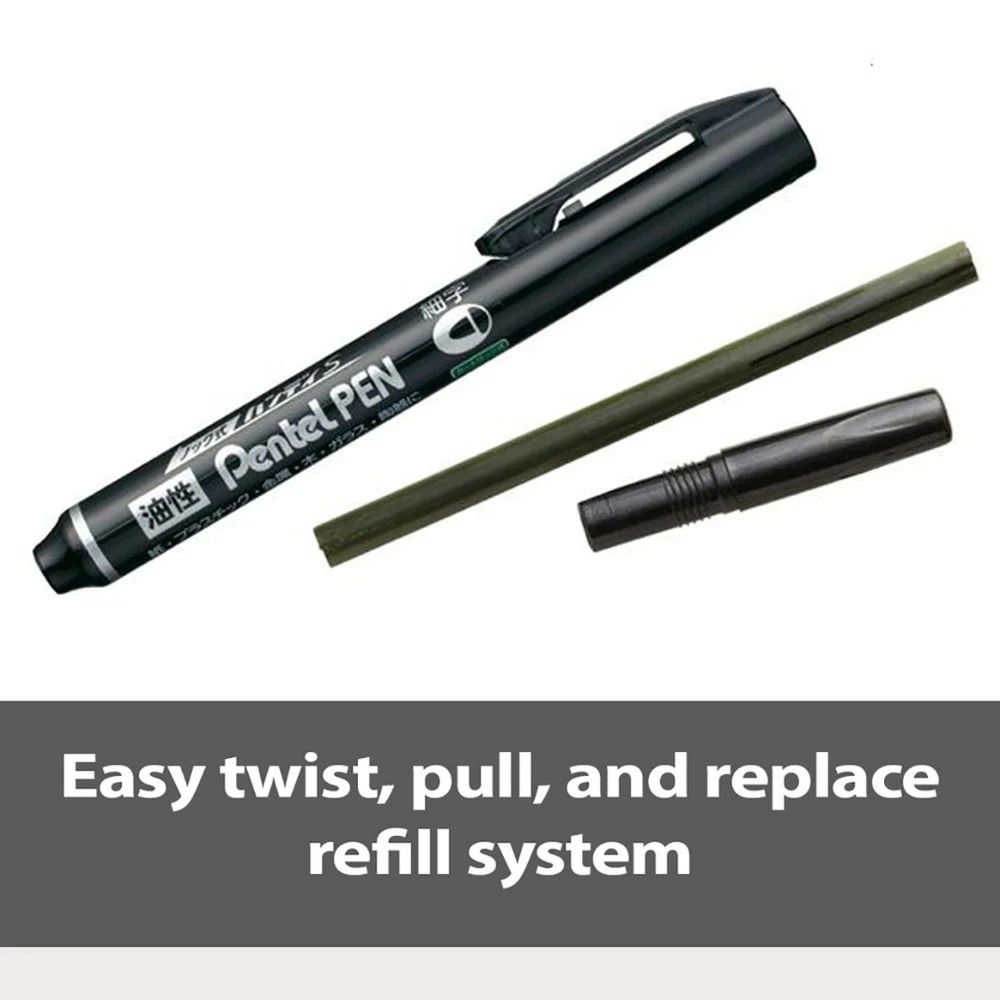 3 Pentel Retractable Permanent Marker Black 2 Pack, 3 of 7