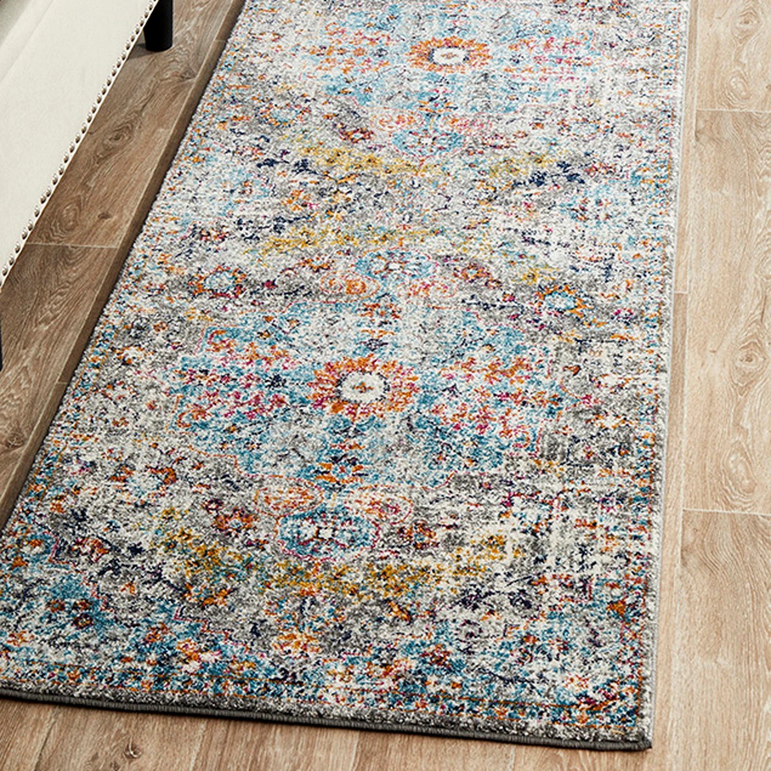 7 Common Ground Rugs Gallery 863 400x80cm - Large Runner Power Loomed Pet Friendly Rug - Grey, 7 of 7