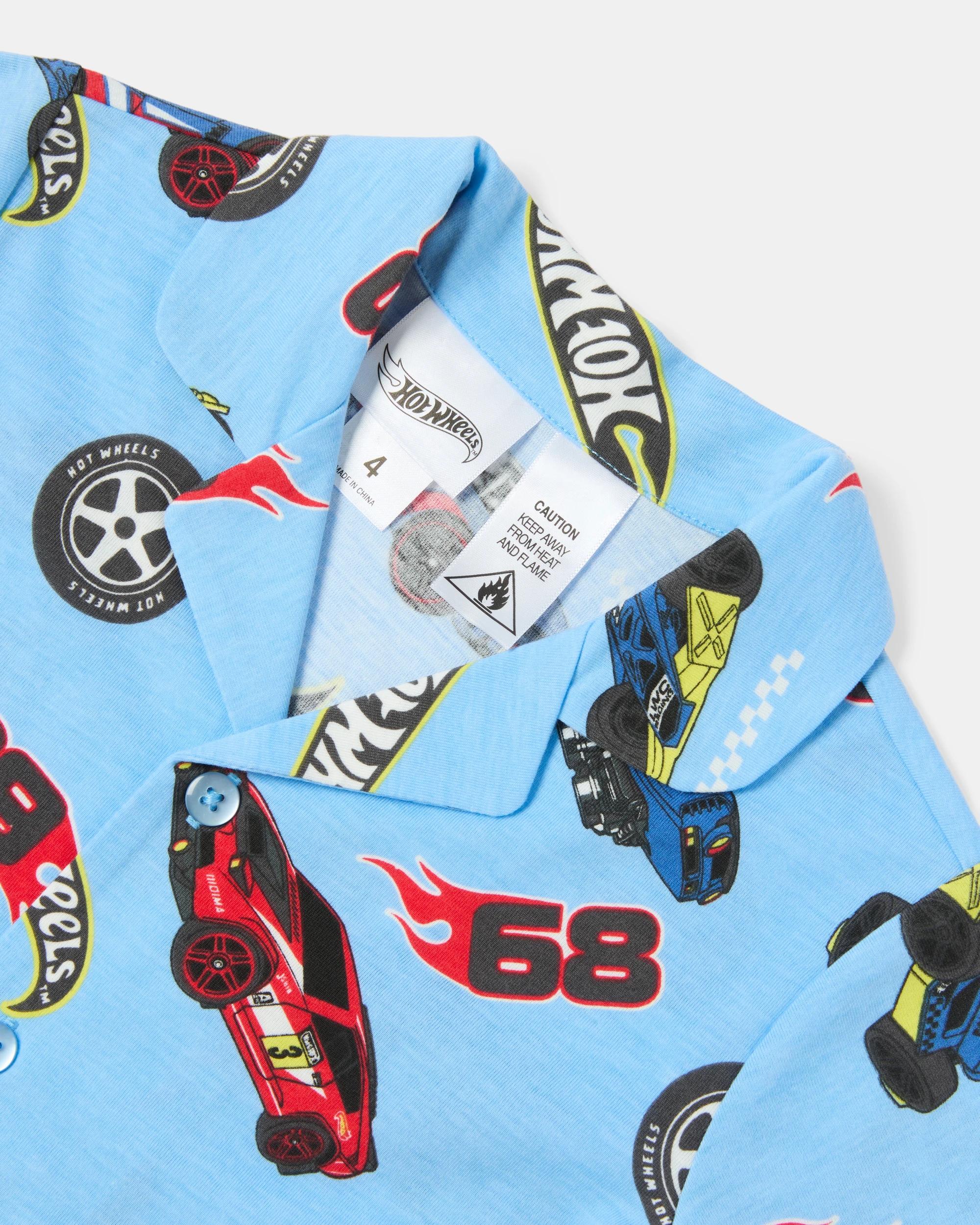 8 Hot Wheels License Button Up Pyjama Set Hot Wheels, 8 of 10