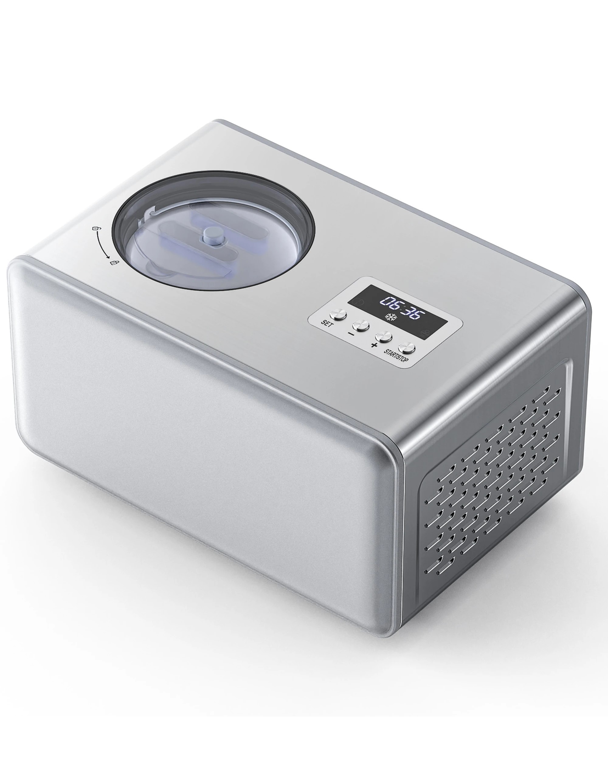 1 Advwin Ice Cream Maker With Built-in Compressor, 2l Frozen Yogurt & Gelato Machine, Sorbet Maker With Lcd Display, 1 of 8