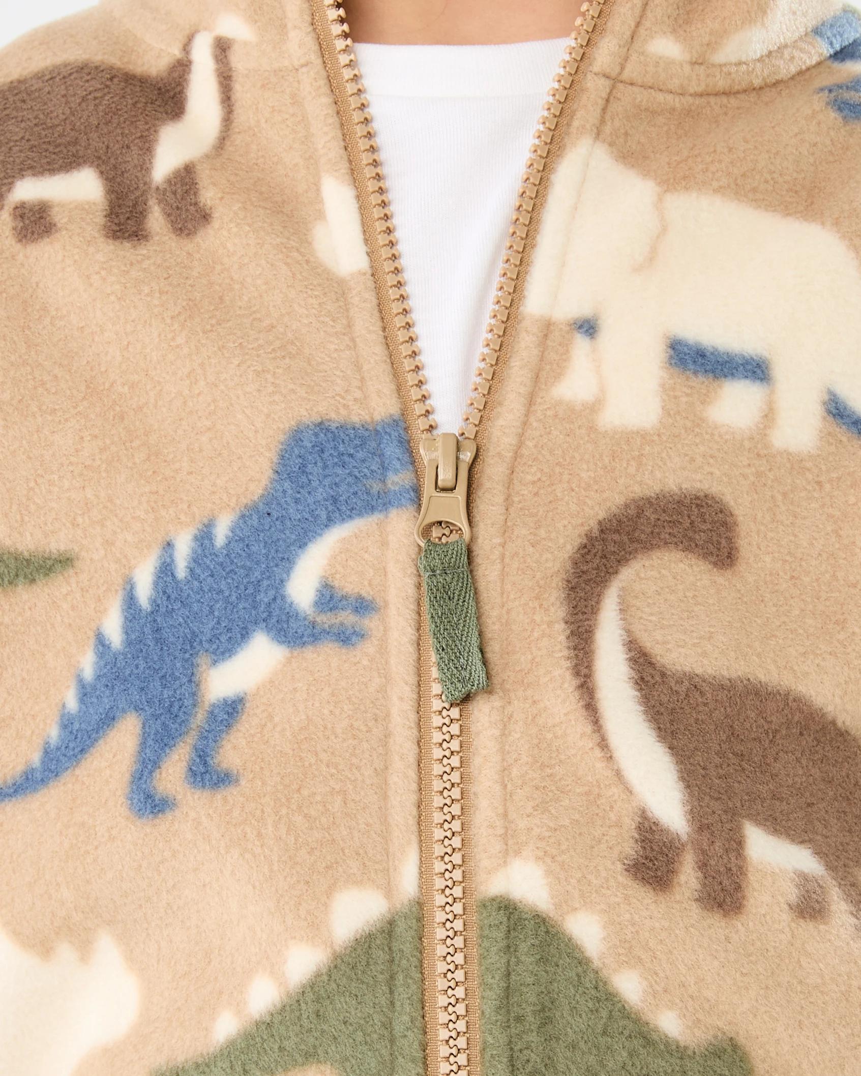 6 Polar Fleece Zip Through Jacket Brn Dino, 6 of 8