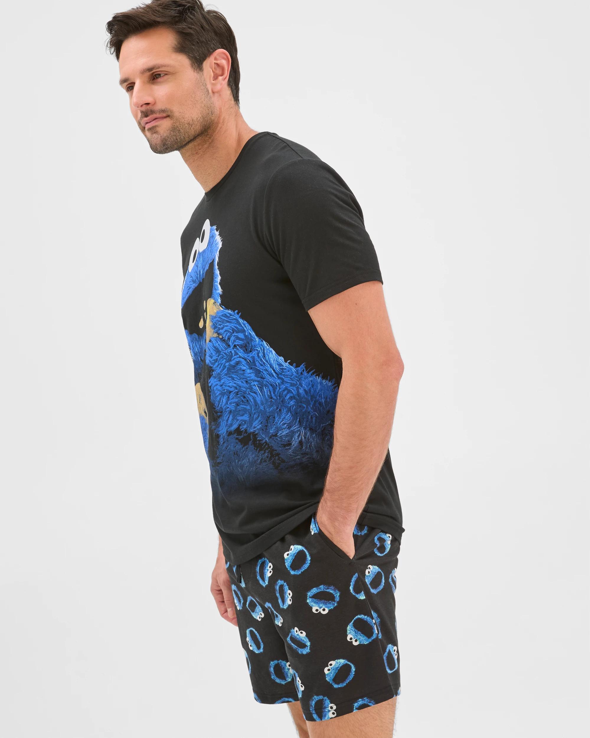 5 Sesame Street Top and Shorts Pyjama Set BLACK COOKIE MONSTER, 5 of 6