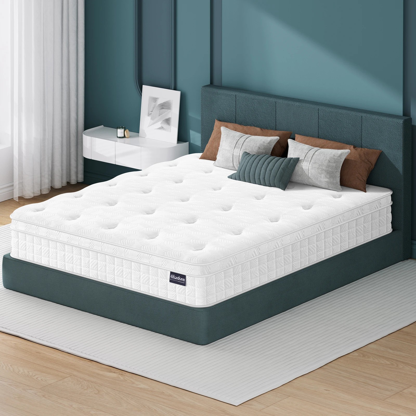 2 Alfordson Mattress 22CM Euro Top Spring Foam Bedding Medium Firm - King Single Bed, 2 of 10