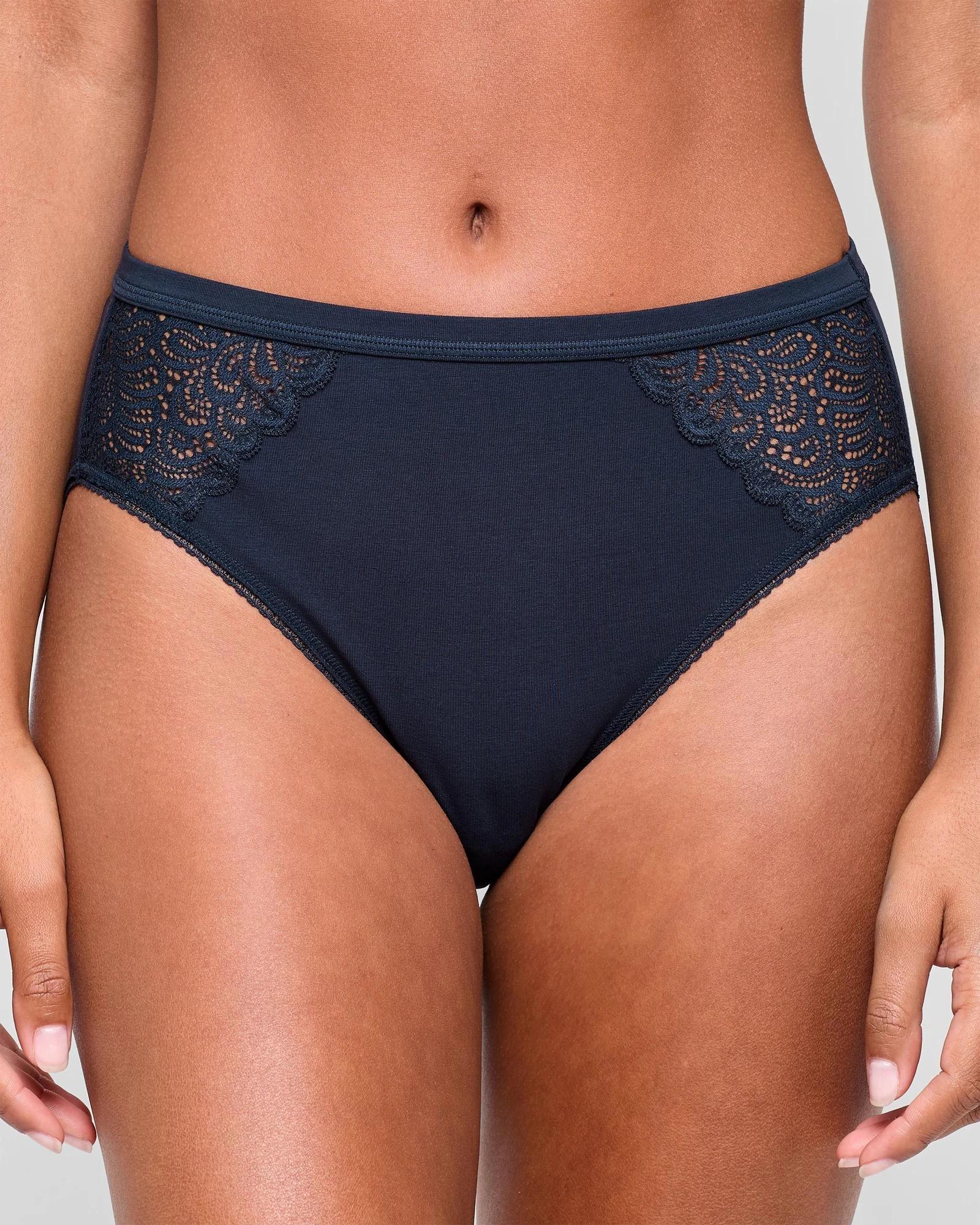2 Target Woman Australian Cotton and Lace High Cut Briefs NAVY BLUE, 2 of 4