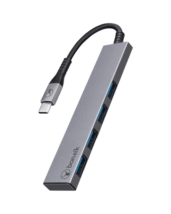 Bonelk USB-C to USB 3.0 4-Port Hub Grey