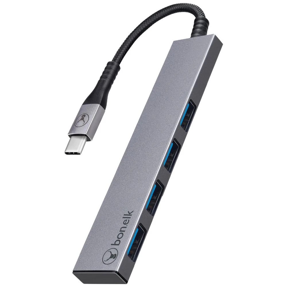 1 Bonelk USB-C to USB 3.0 4-Port Hub Grey, 1 of 2