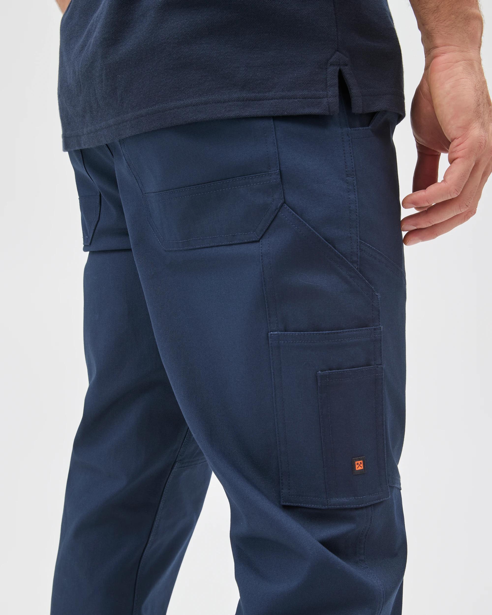 7 Australian Cotton Kneepad Work Performance Pants - Graphite NAVY BLUE, 7 of 8