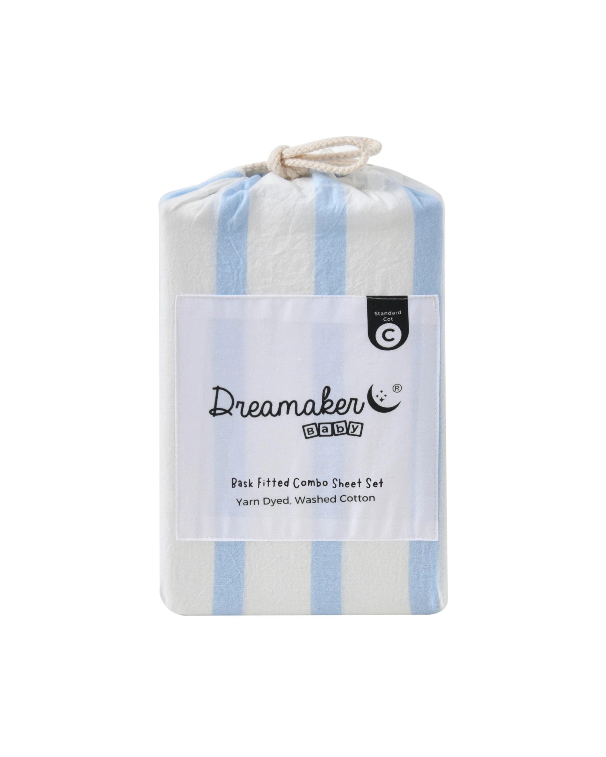 7 Dreamaker Baby Bask Washed Cotton Yarn Dyed Stripe Combo Set - COT Size - Sky, 7 of 7