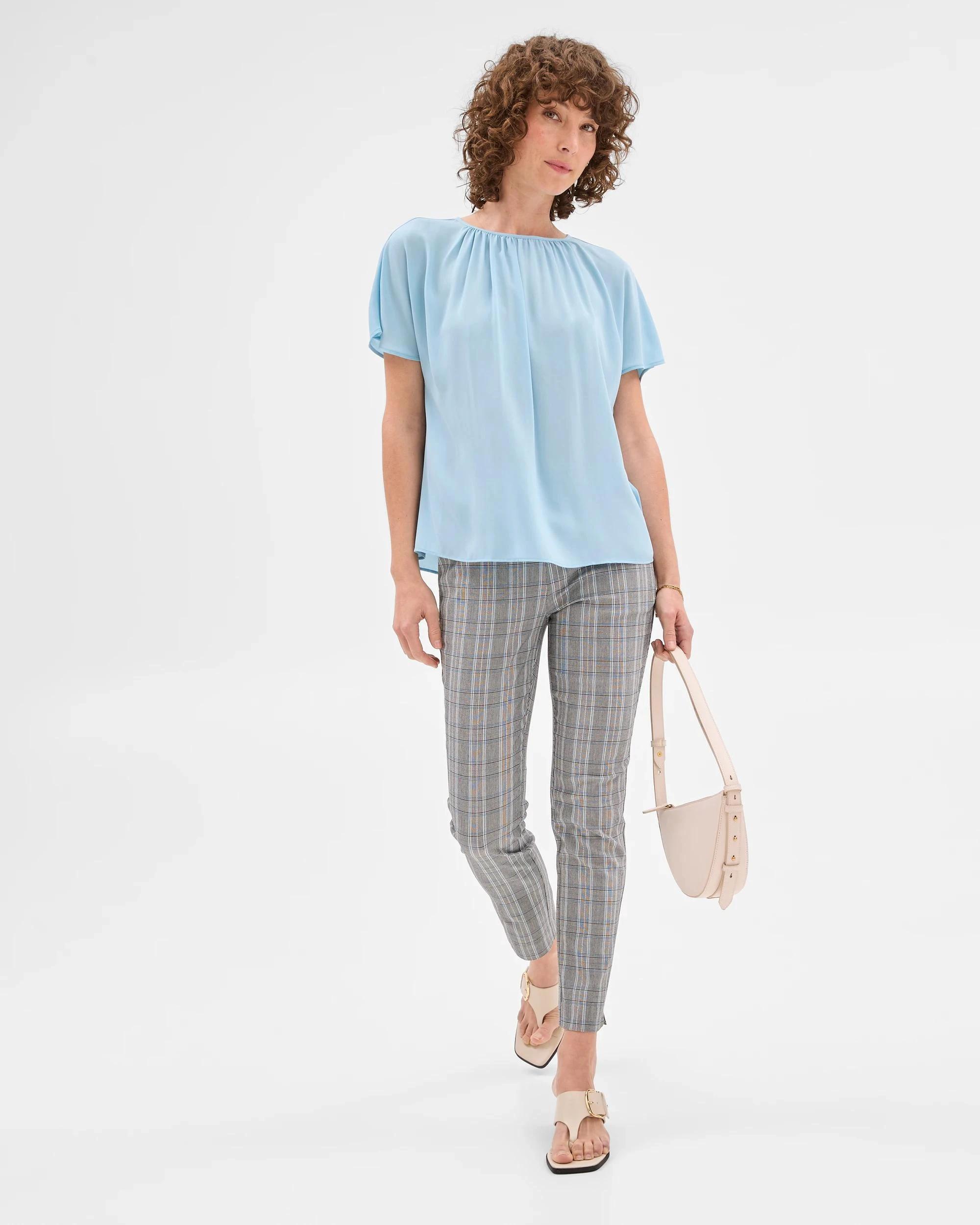 1 Preview Carrie Bengaline Ankle Length Skinny Pants GREY CHECK, 1 of 6