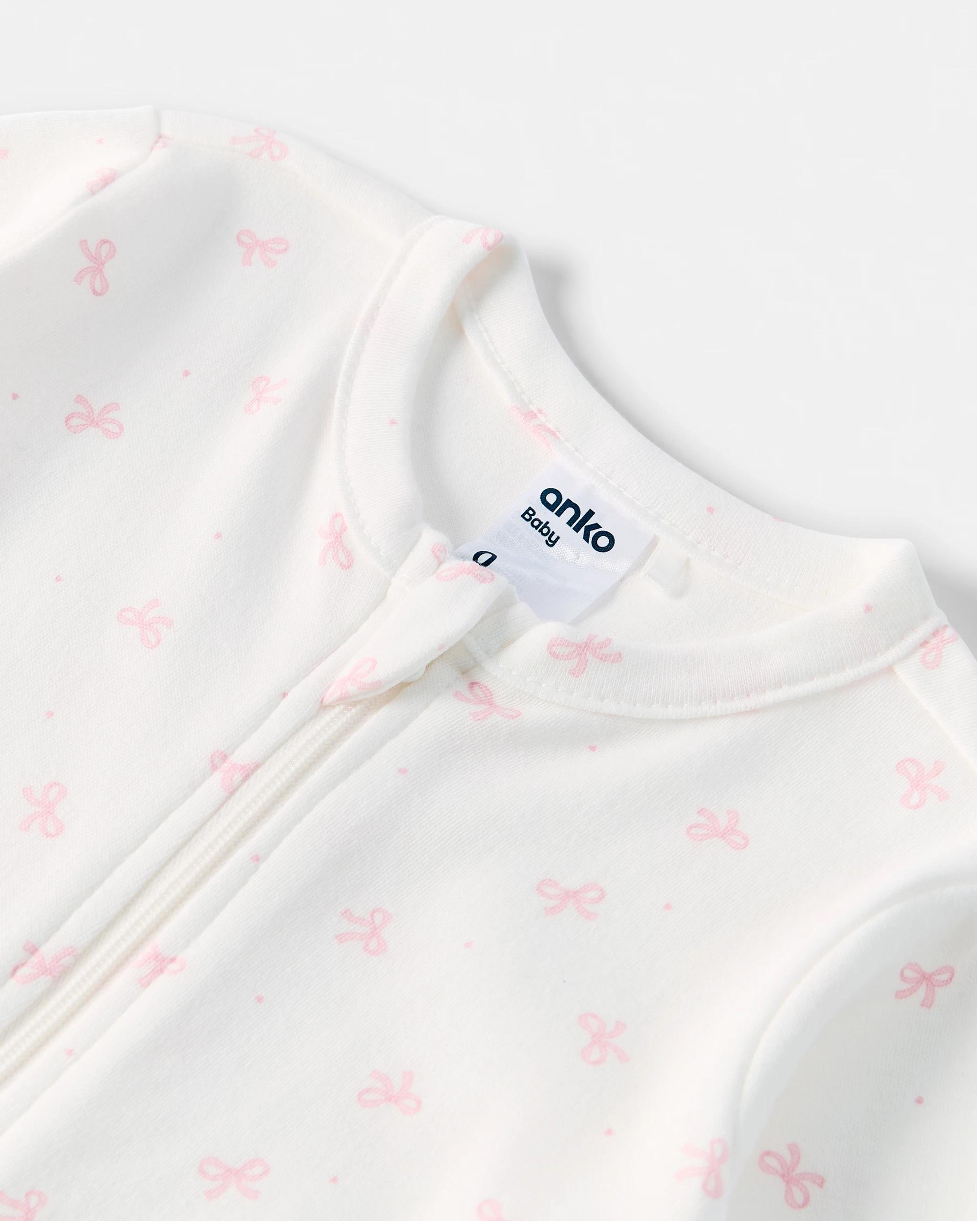 6 3 Pack Australian Cotton Coveralls Pnk Bows, 6 of 8