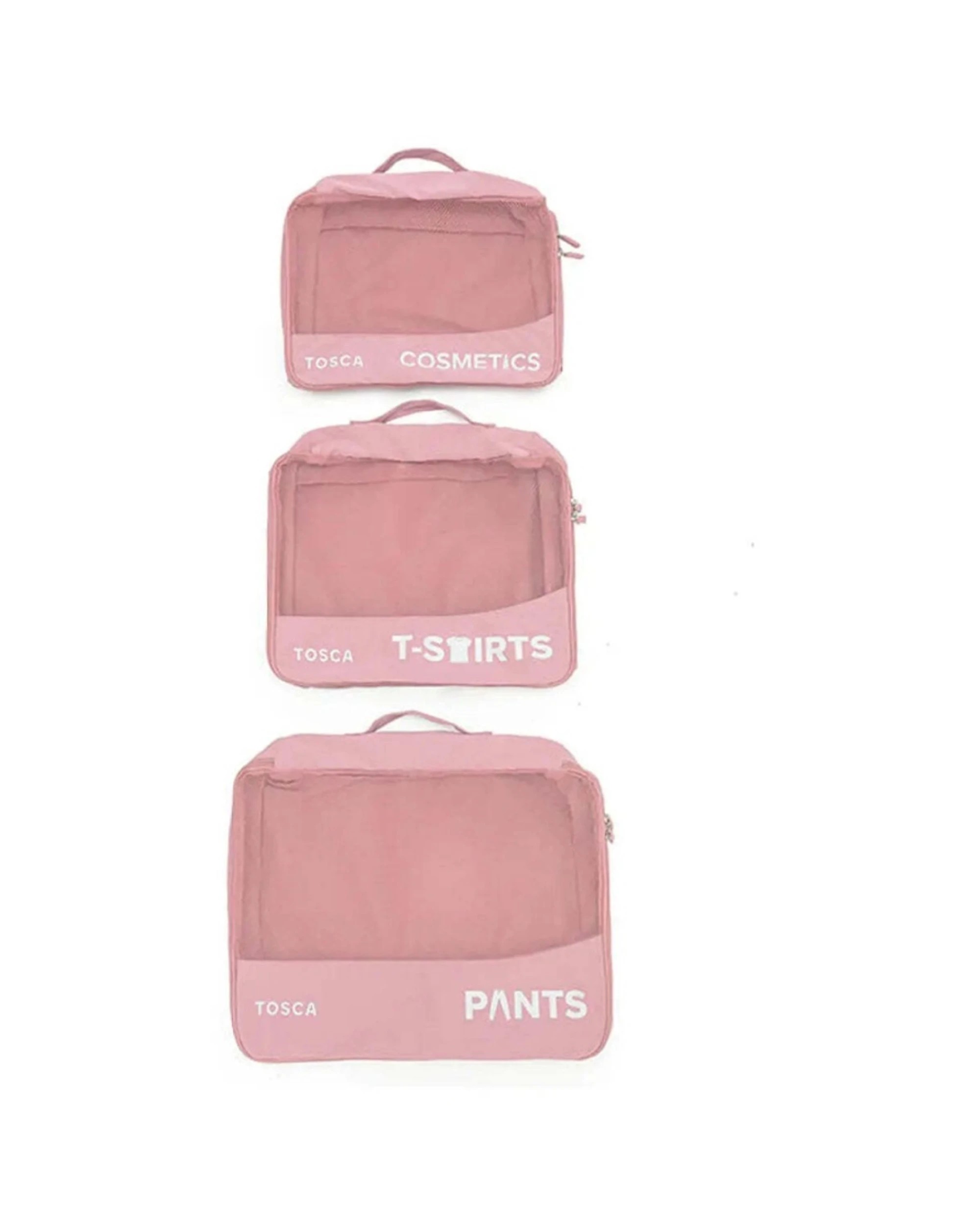 2 Tosca 6pc Packing Organiser Lightweight Travel Cubes Efficient Packing - Pink, 2 of 3