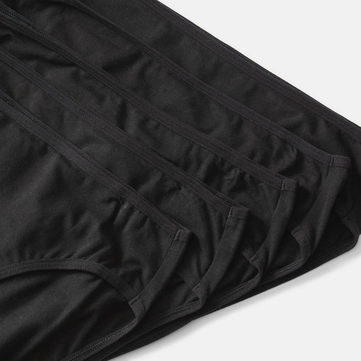 2 5 Pack Cotton Stretch Hi-Cut Briefs BLACK, 2 of 6