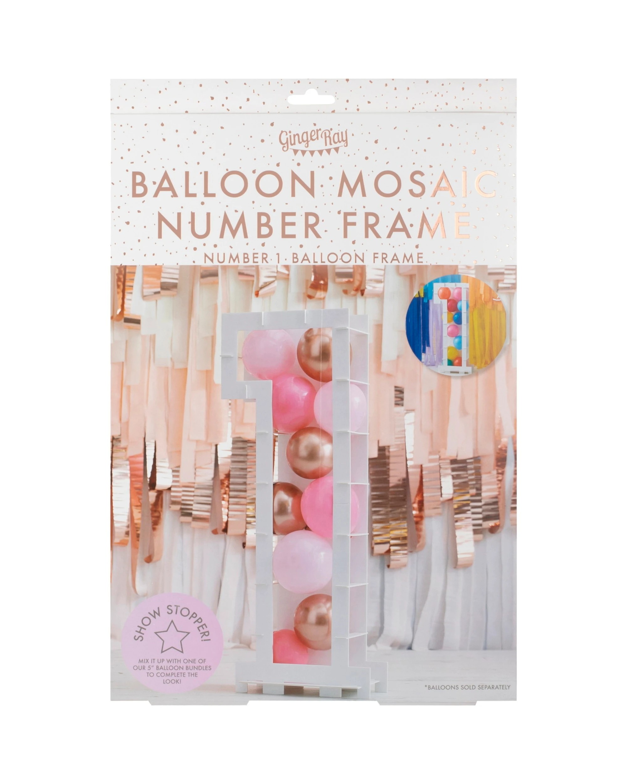 4 Ginger Ray Ginger Ray Number 1 Balloon Mosaic Frame 85cm, 4 of 4