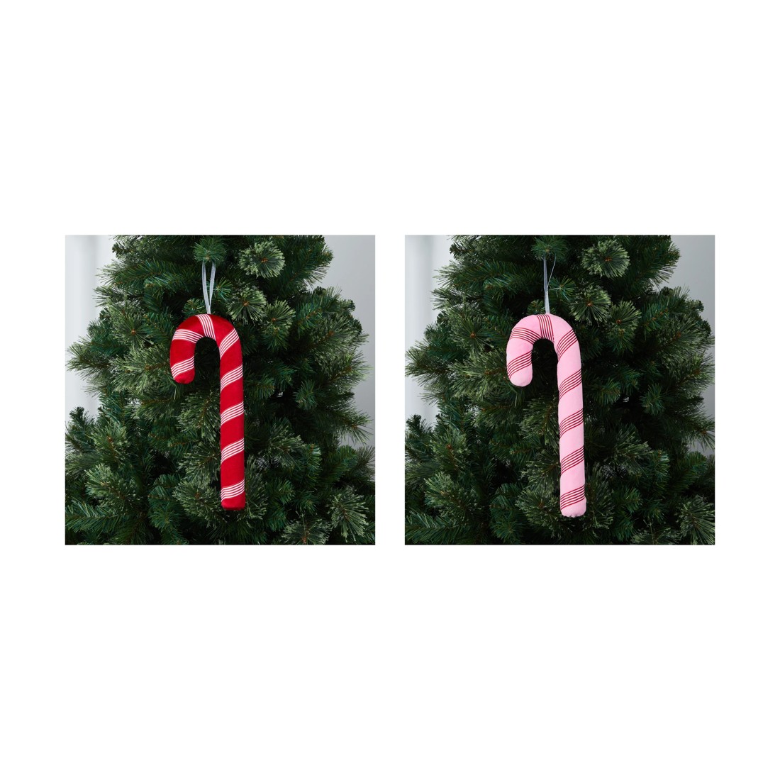 4 Large Fabric Candy Cane Decoration - Assorted, 4 of 5