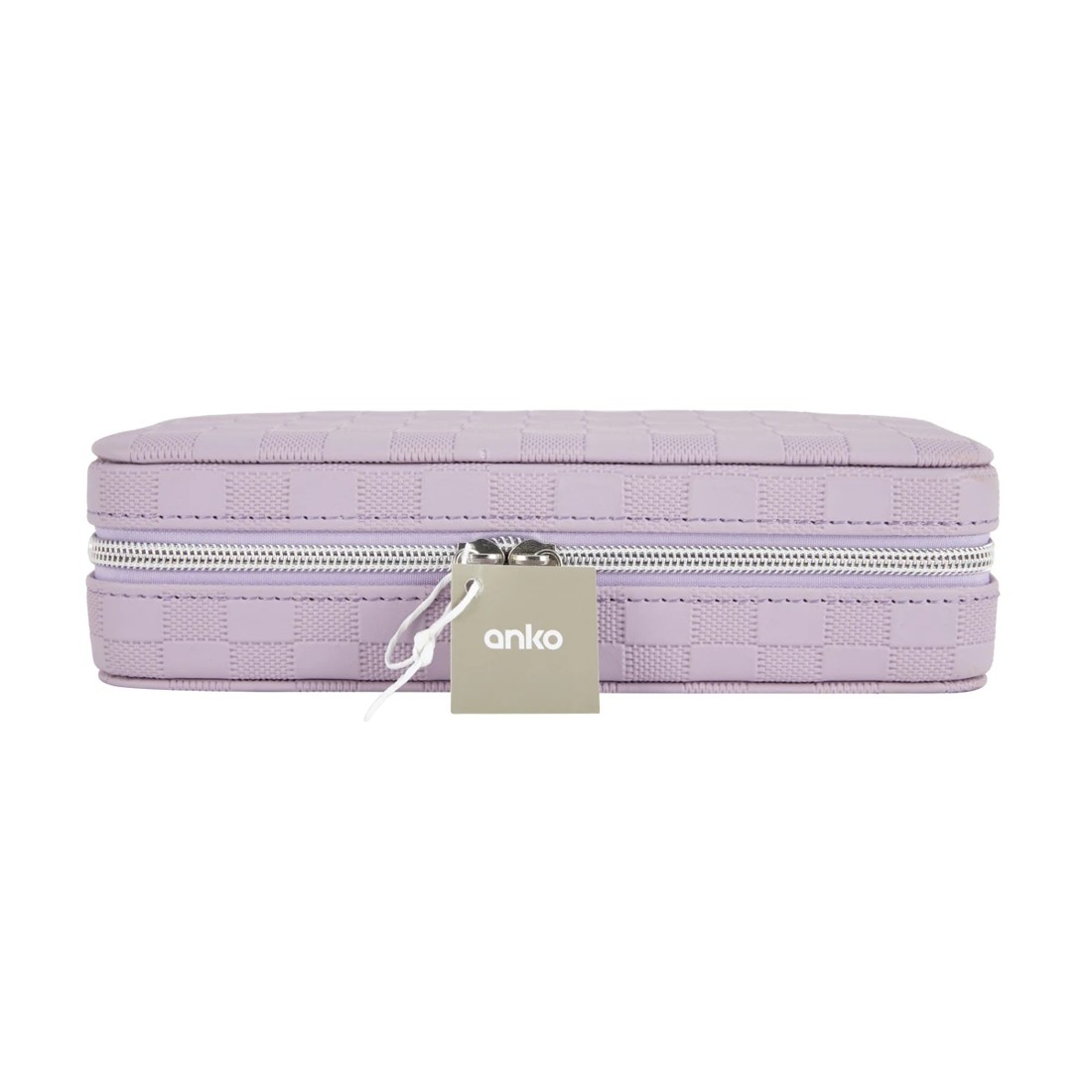9 Lilac Check Large Zip Jewellery Case, 9 of 9