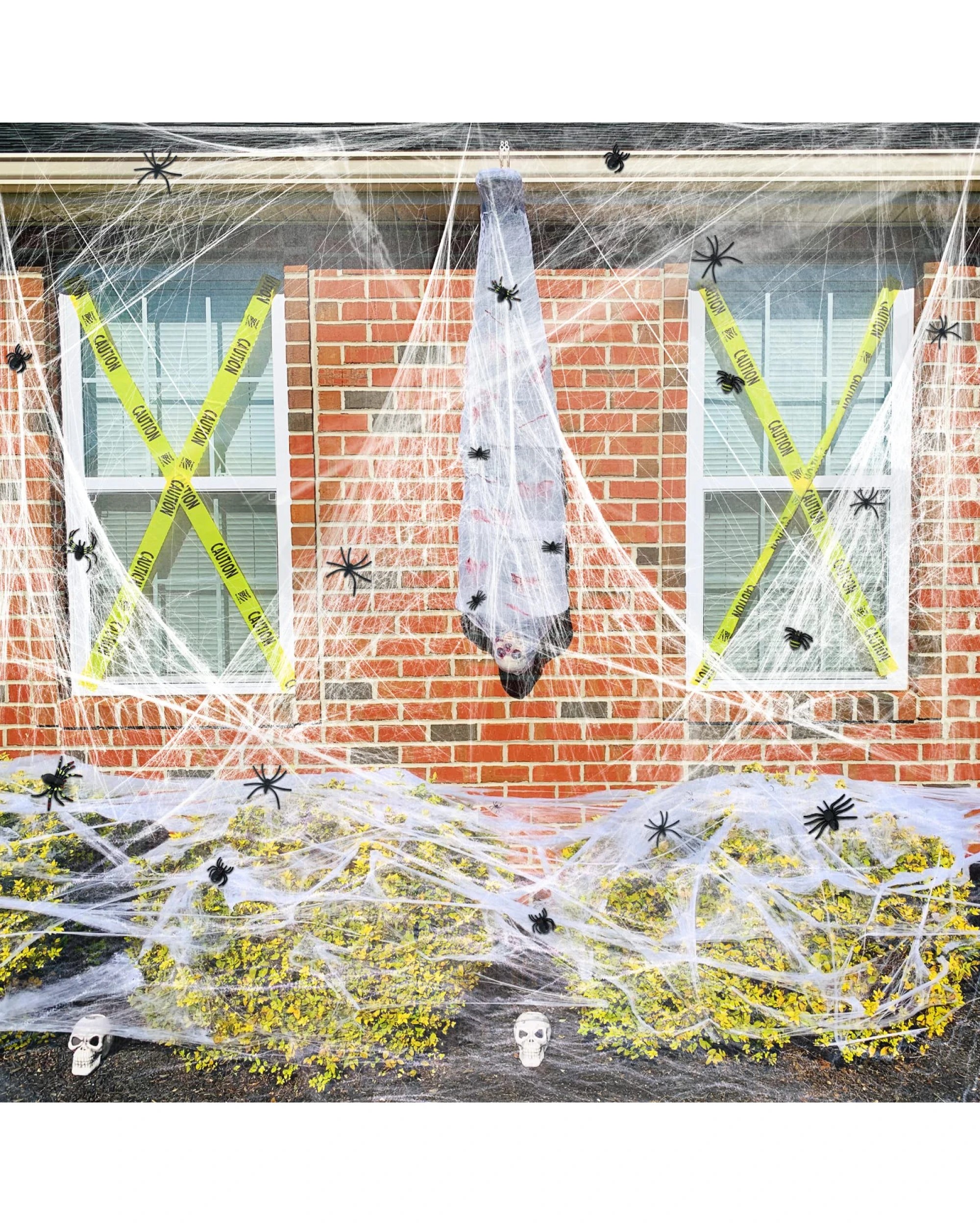 10 BR Costumes Stretchable Spider Web Decoration with Spiders for Halloween Parties, 10 of 10