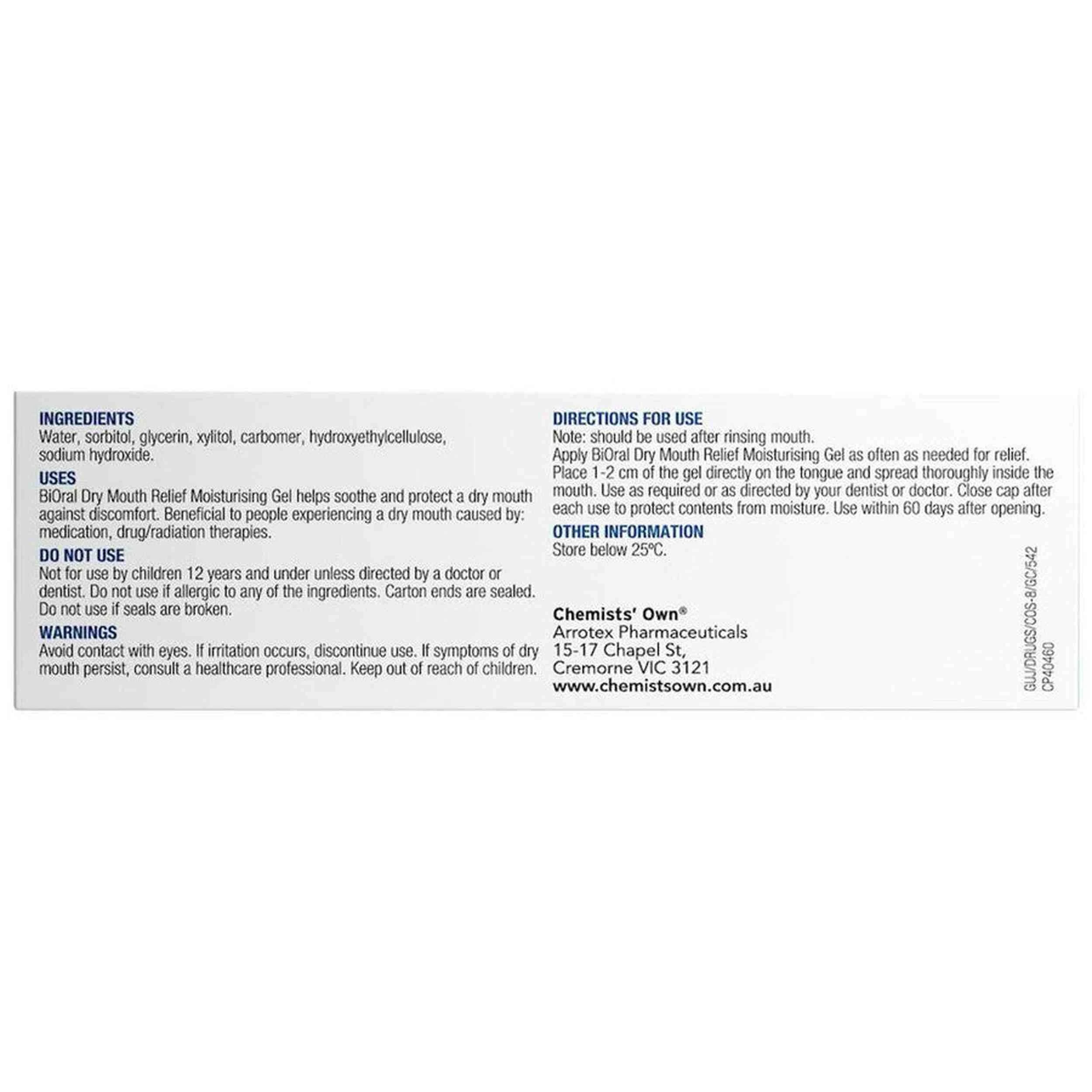 2 Chemists' Own BiOral Dry Mouth Relief Moisturising Gel 42g, 2 of 2