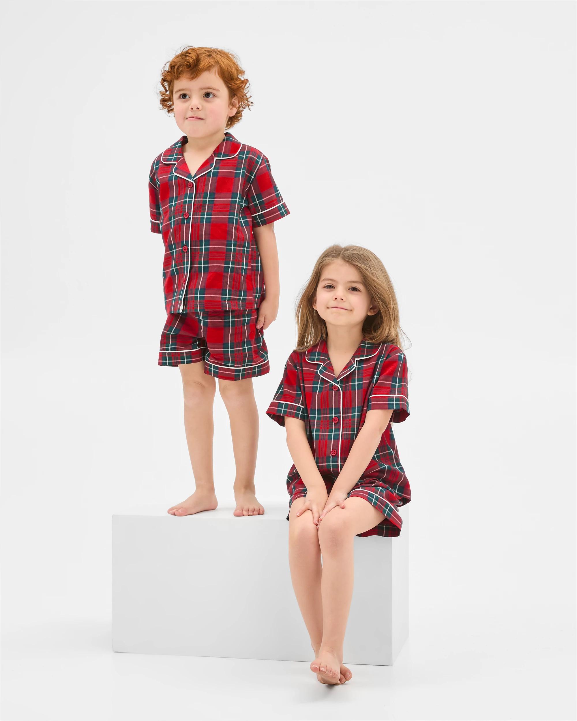 1 Target Family Matching Christmas Check Australian Cotton Younger Kids Pyjama Set RED CHECK, 1 of 8