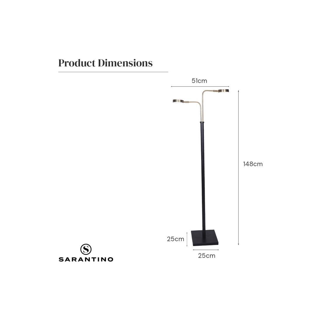 8 Sarantino LED Metal Floor Lamp, 8 of 9