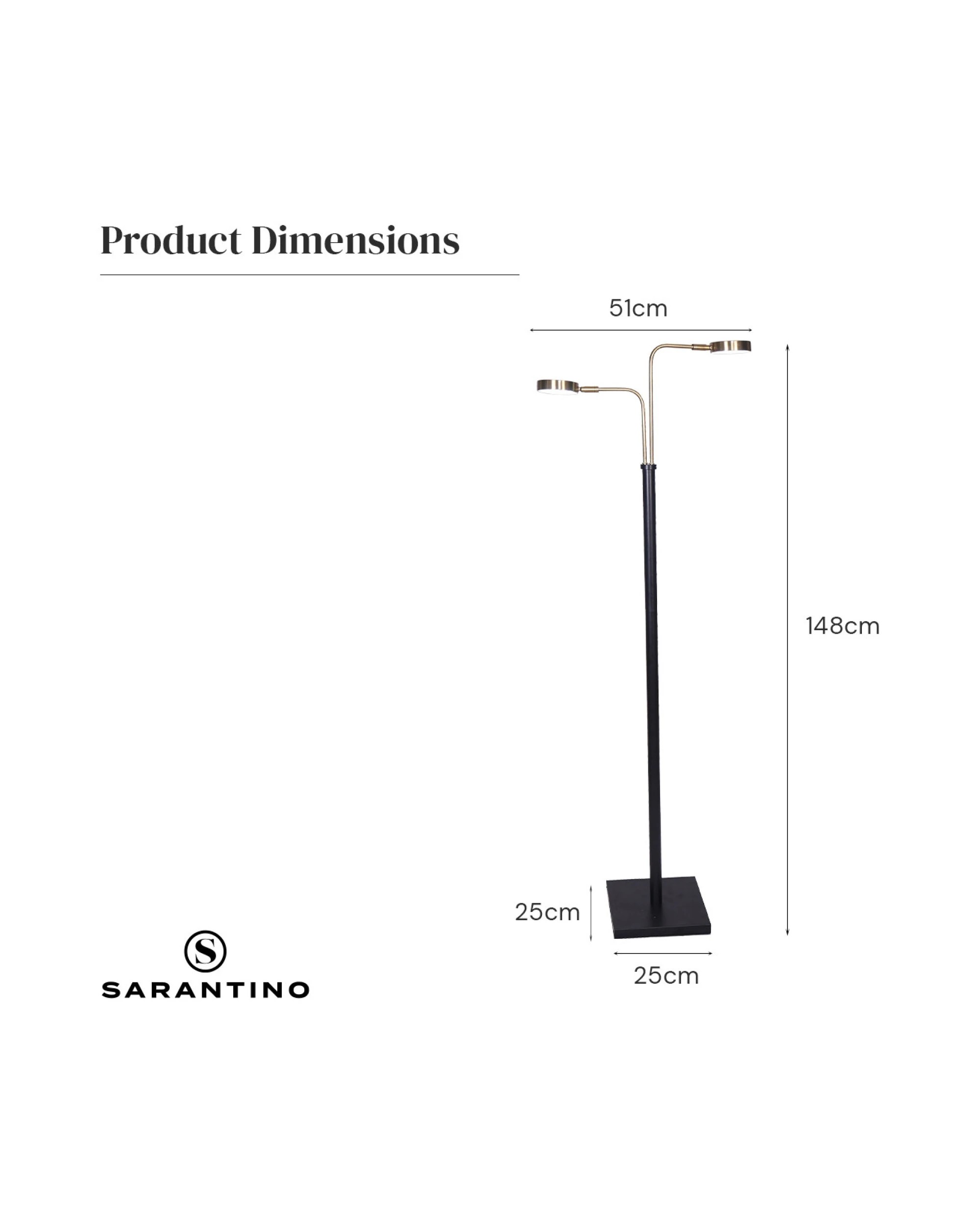 8 Sarantino LED Metal Floor Lamp, 8 of 9