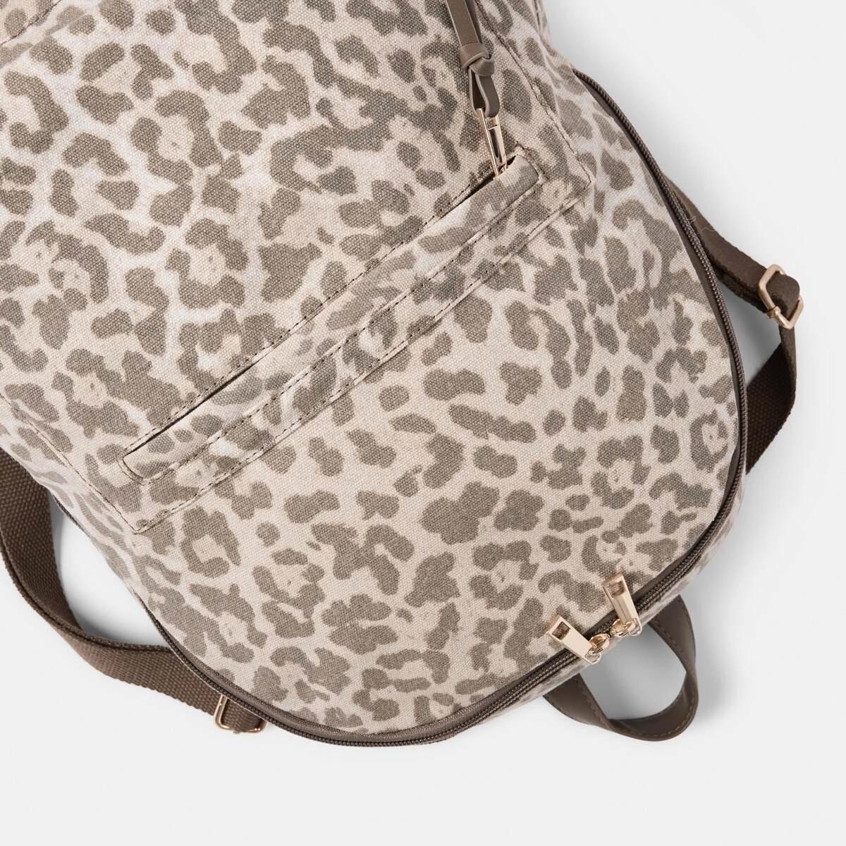 5 Canvas Backpack LEOPARD BEIGE, 5 of 7