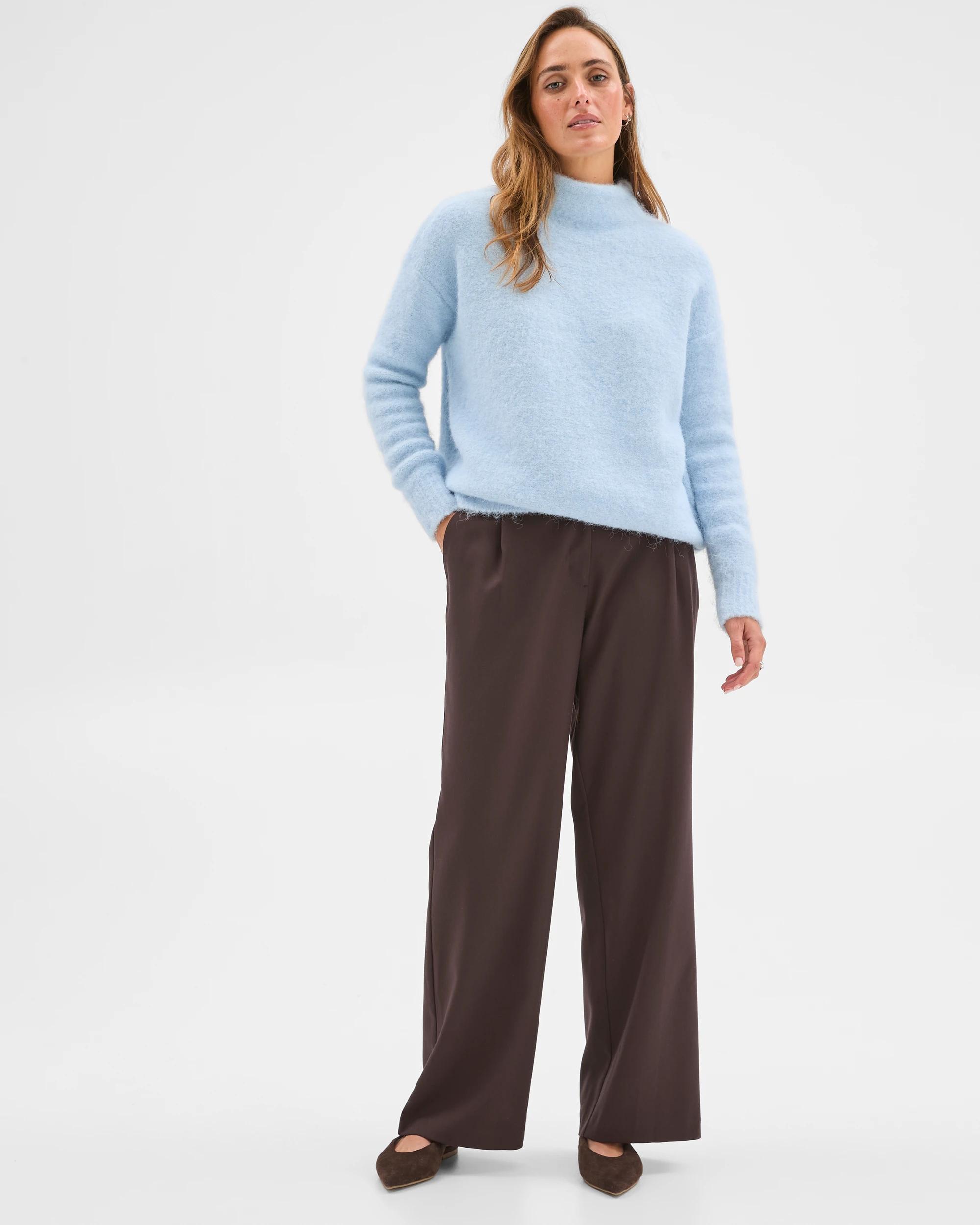 2 Preview Plush Mock Neck Jumper BLUE MIST, 2 of 6