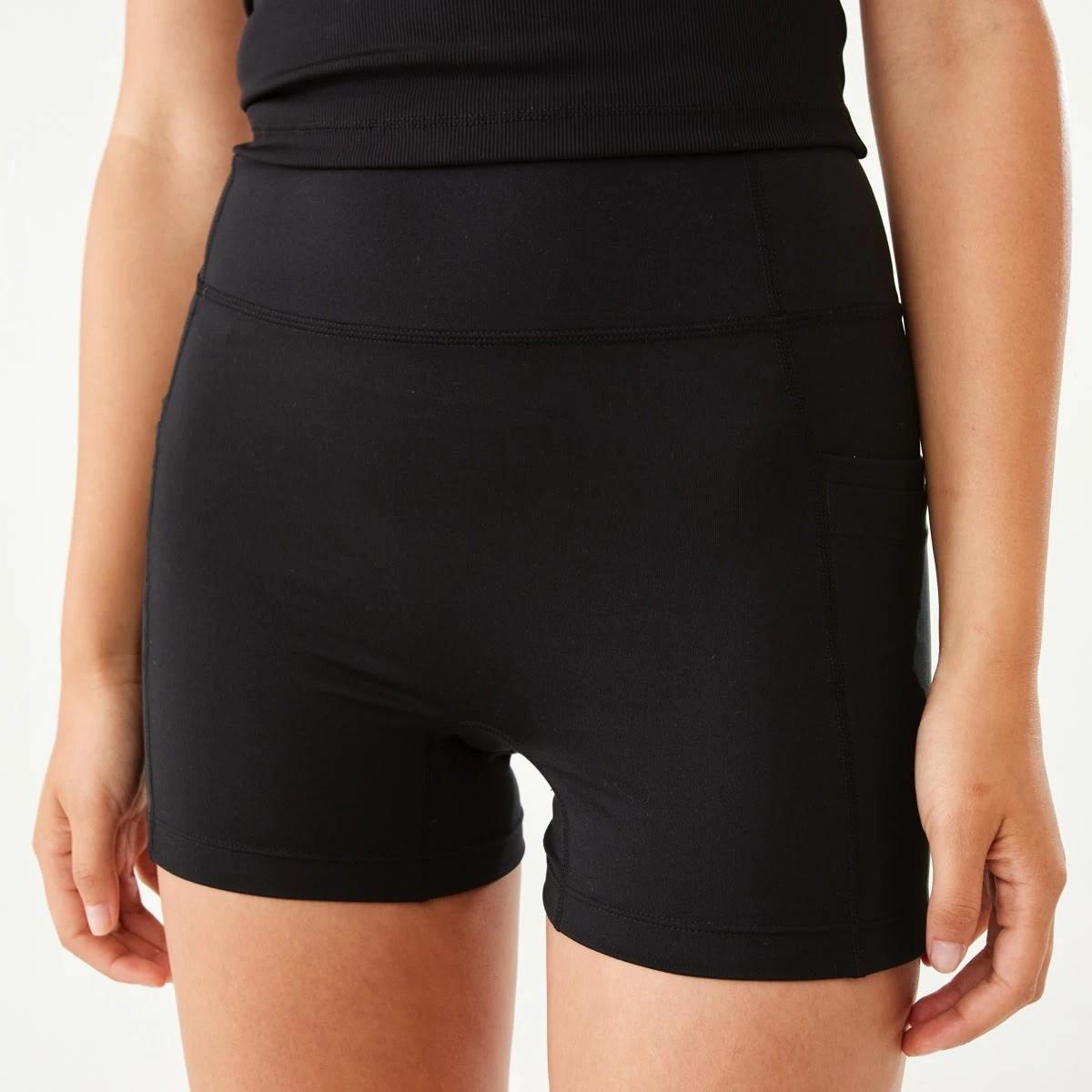 1 Active Womens Pocket Ultra Soft Shorts Black, 1 of 6
