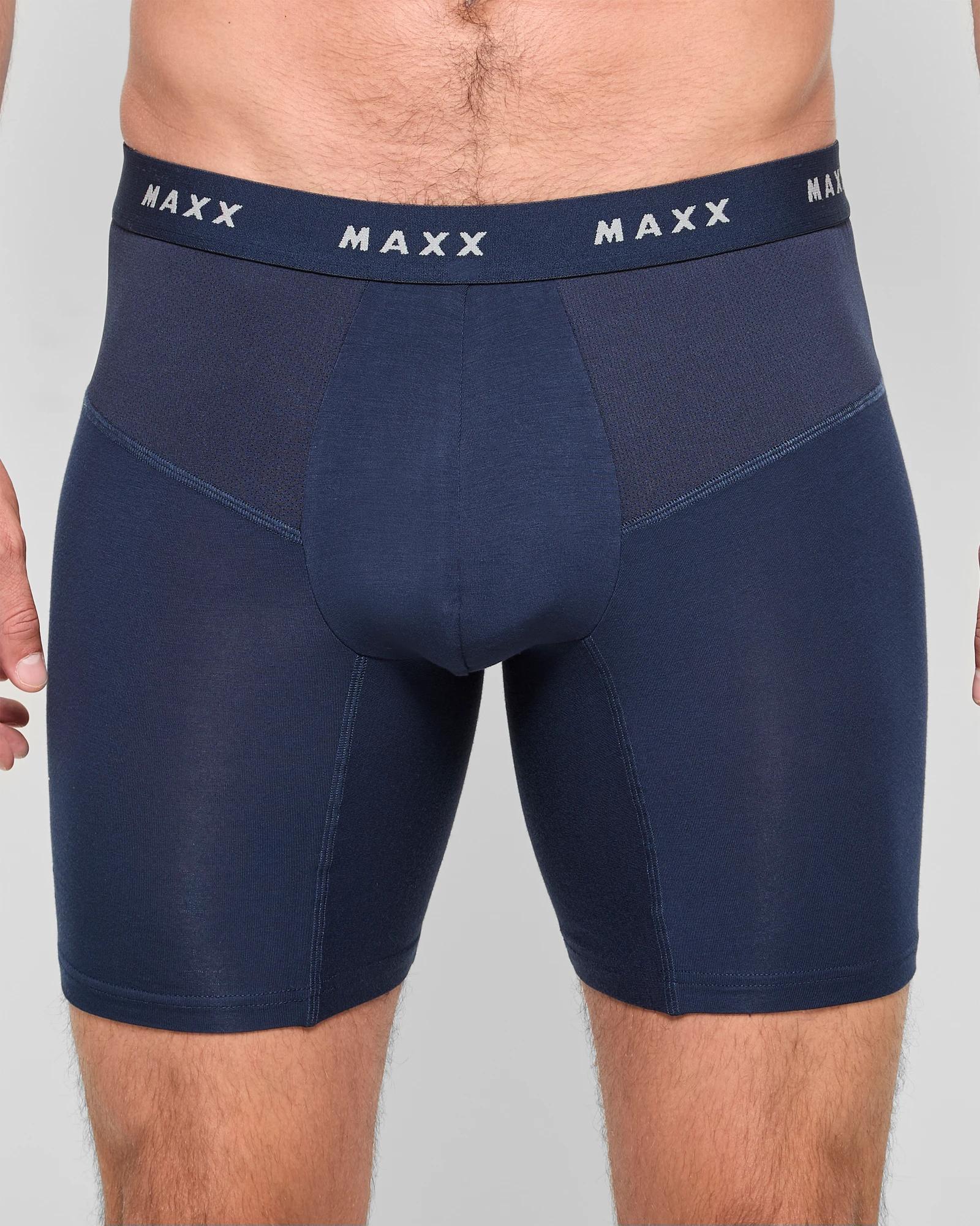 1 Bamboo Anti Chafe Long Leg Trunks - Maxx NAVY BLUE, 1 of 3