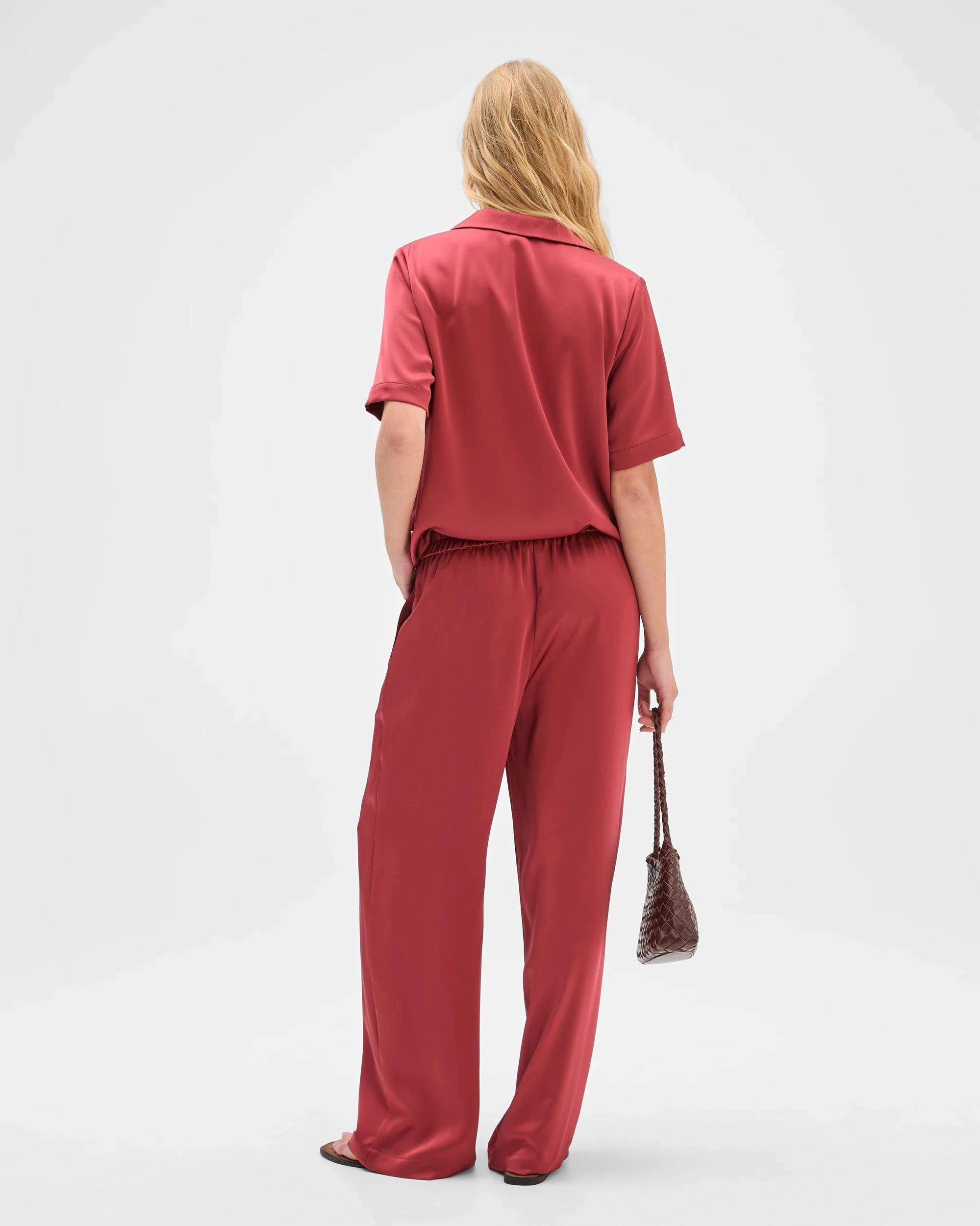 7 Preview Satin Straight Leg Pants POMEGRANATE, 7 of 7