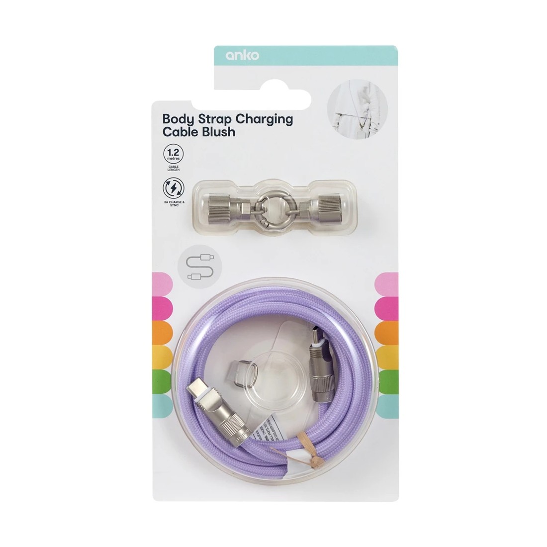 9 Body Strap Charging Cable - Lavender, 9 of 9