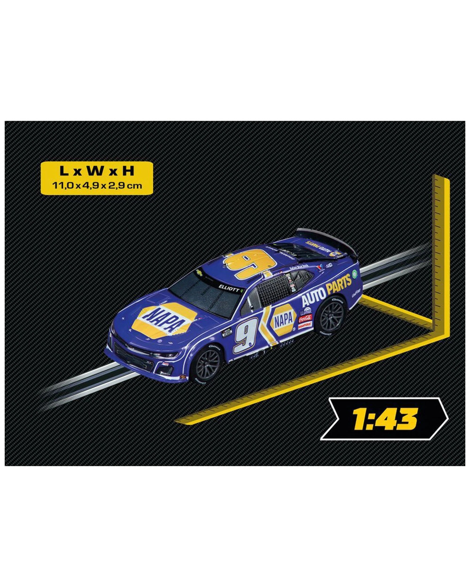 3 Carrera NASCAR Camaro NextGen ZL1 Chase Elliott 1.43 Scale Analog Slot Car - Blue, 3 of 3