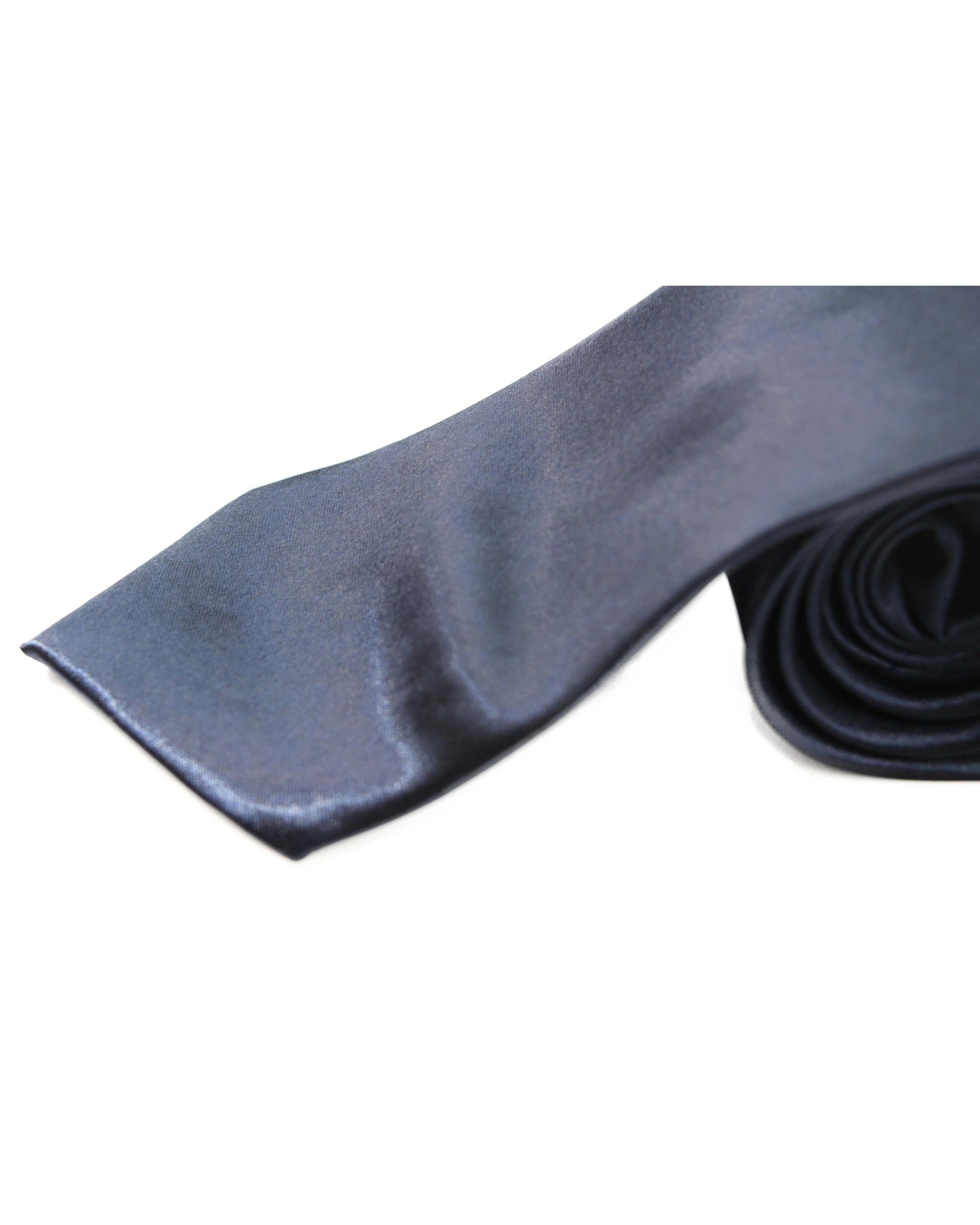 1 Zasel Mens Midnight Blue 8cm Plain Neck Tie, 1 of 2