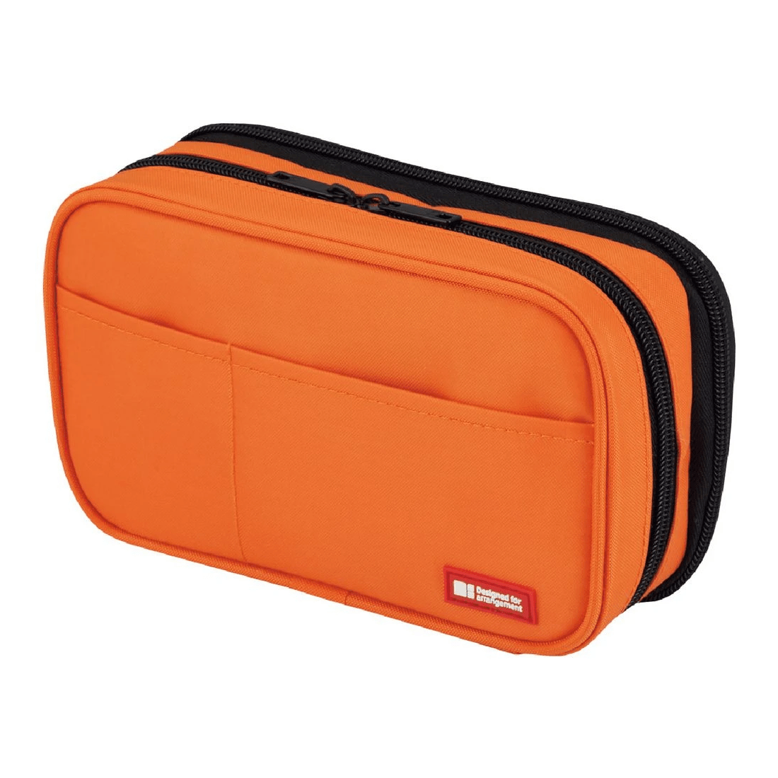 1 Lihit Lab Double Zip Mutli Compartment Pencil Case Orange, 1 of 5