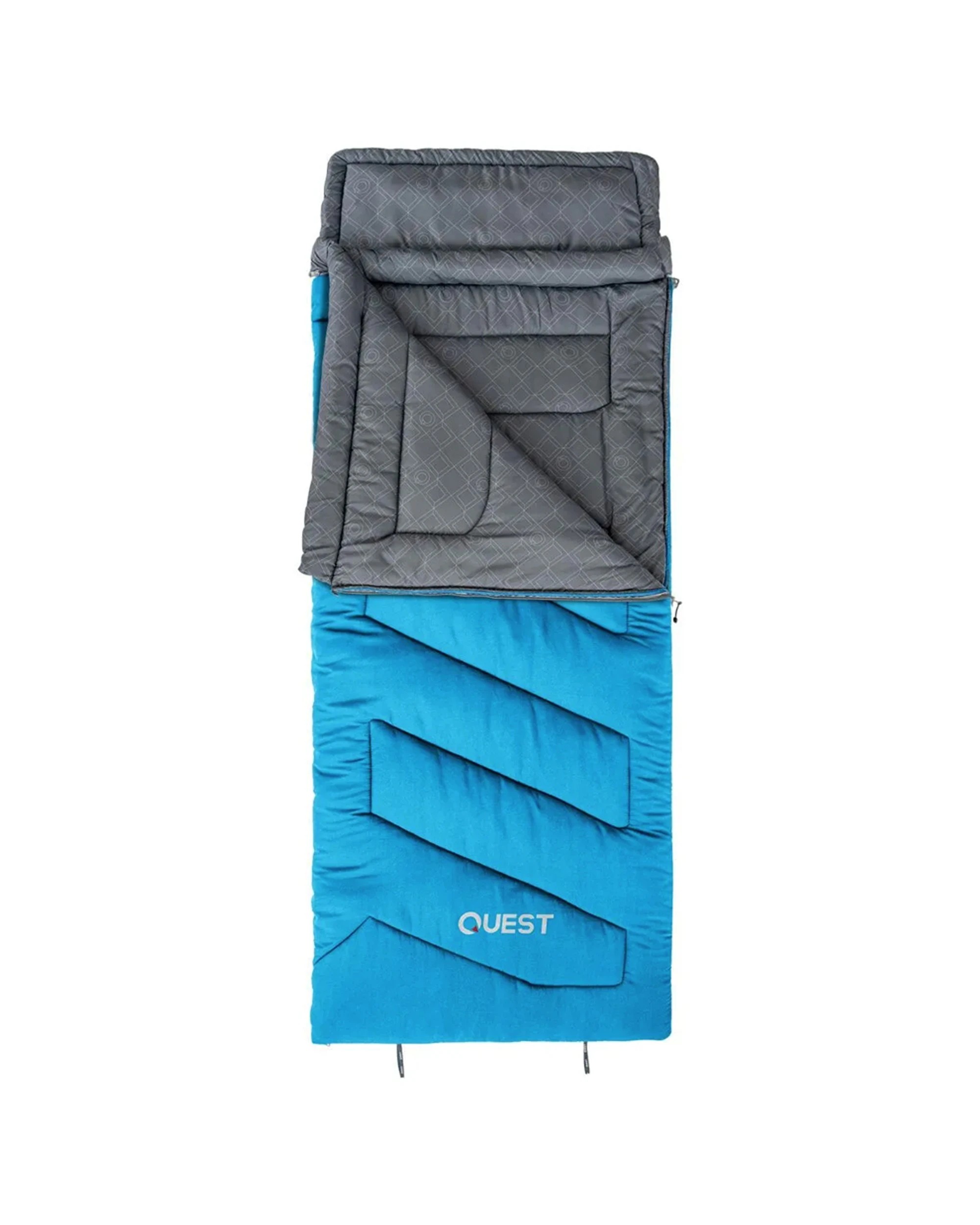 3 Quest Ridgeline 0 Degree Sleeping Bag With Carry Bag Synthetic Fill - Blue, 3 of 8
