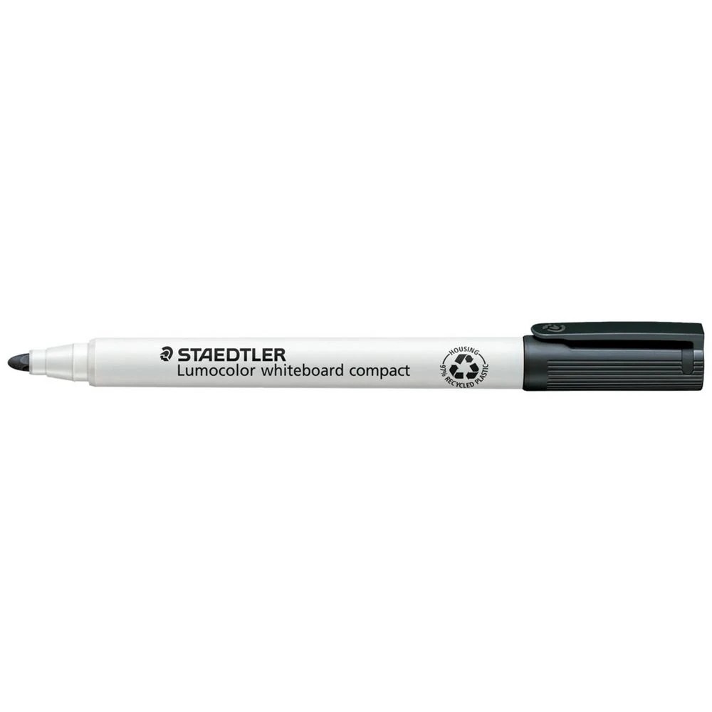 4 Staedtler Lumocolour Whiteboard Marker Bullet Black 4 Pack, 4 of 4
