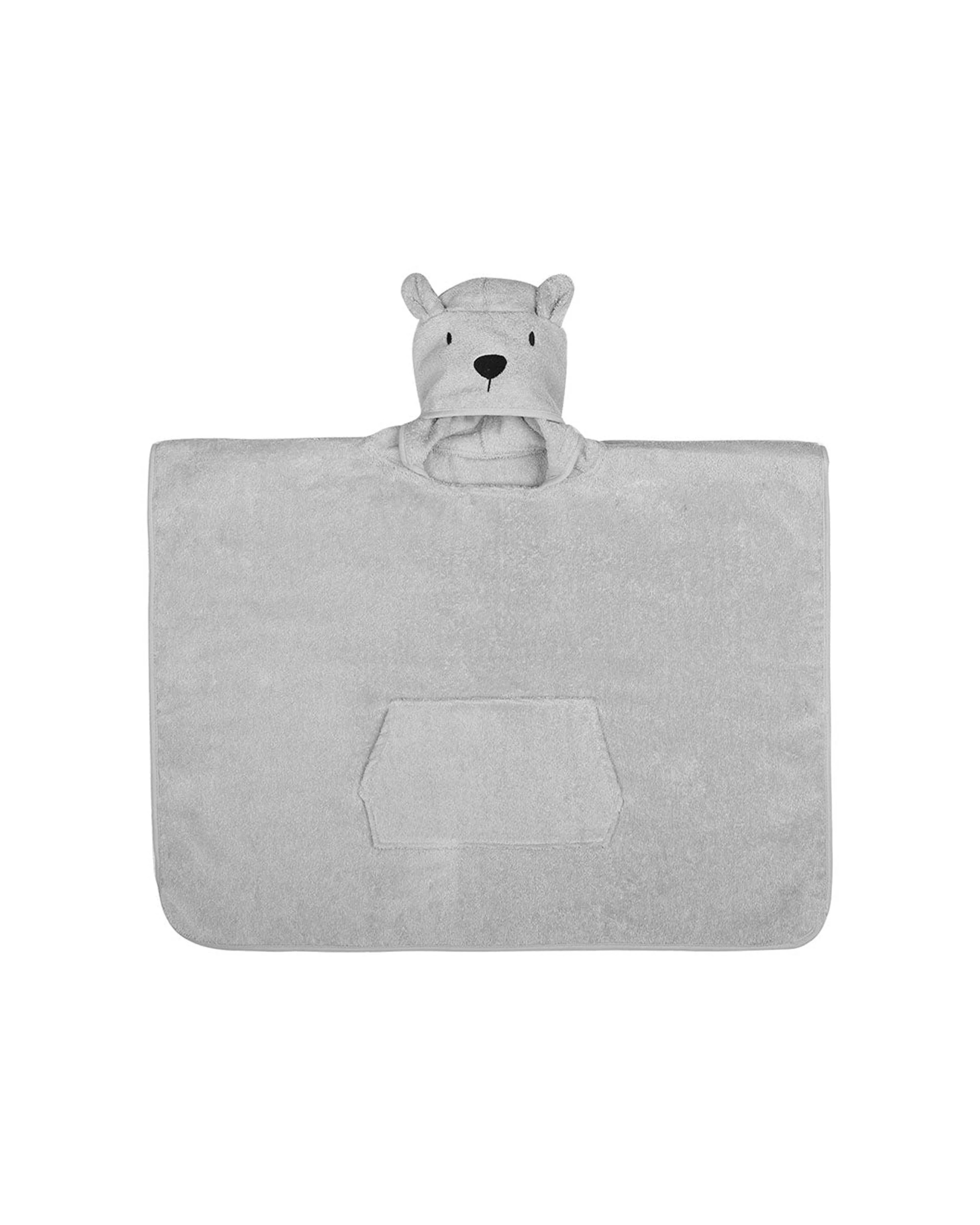2 Cotton More 100% Cotton 350gsm Baby Bear Hooded Towel 70x125cm - Grey, 2 of 4