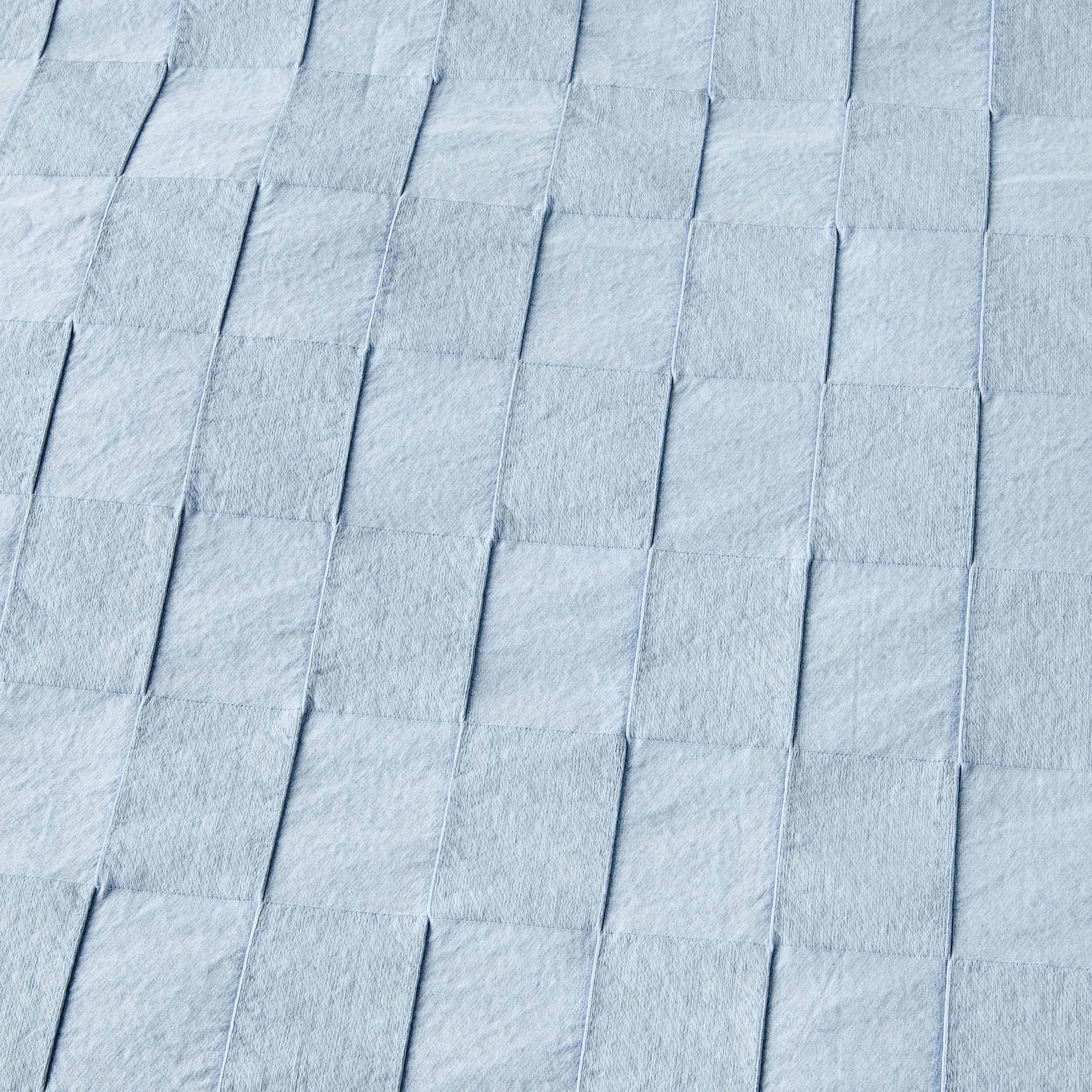 7 Check Stonewashed Australian Grown Cotton Quilt Cover Set - Queen Bed, Blue, 7 of 8