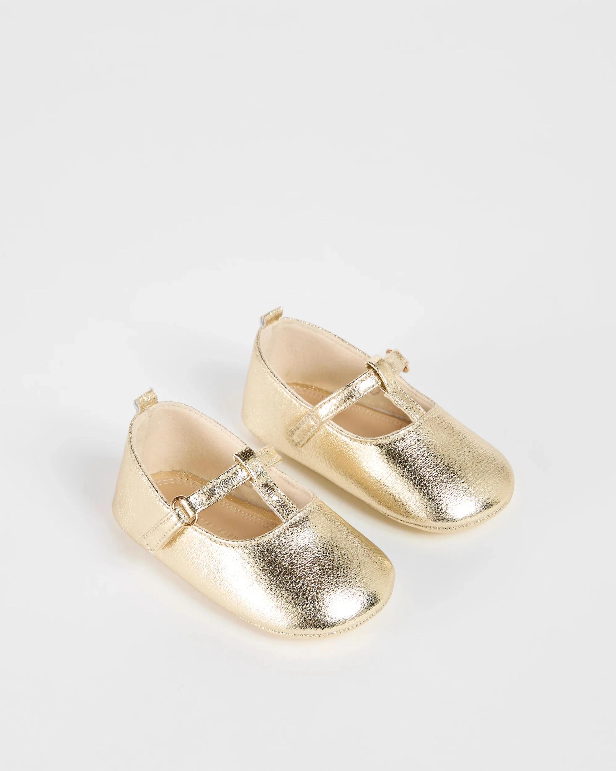 2 Target Baby Girls Pre-Walker T-Bar Ballet Flat GOLD, 2 of 2
