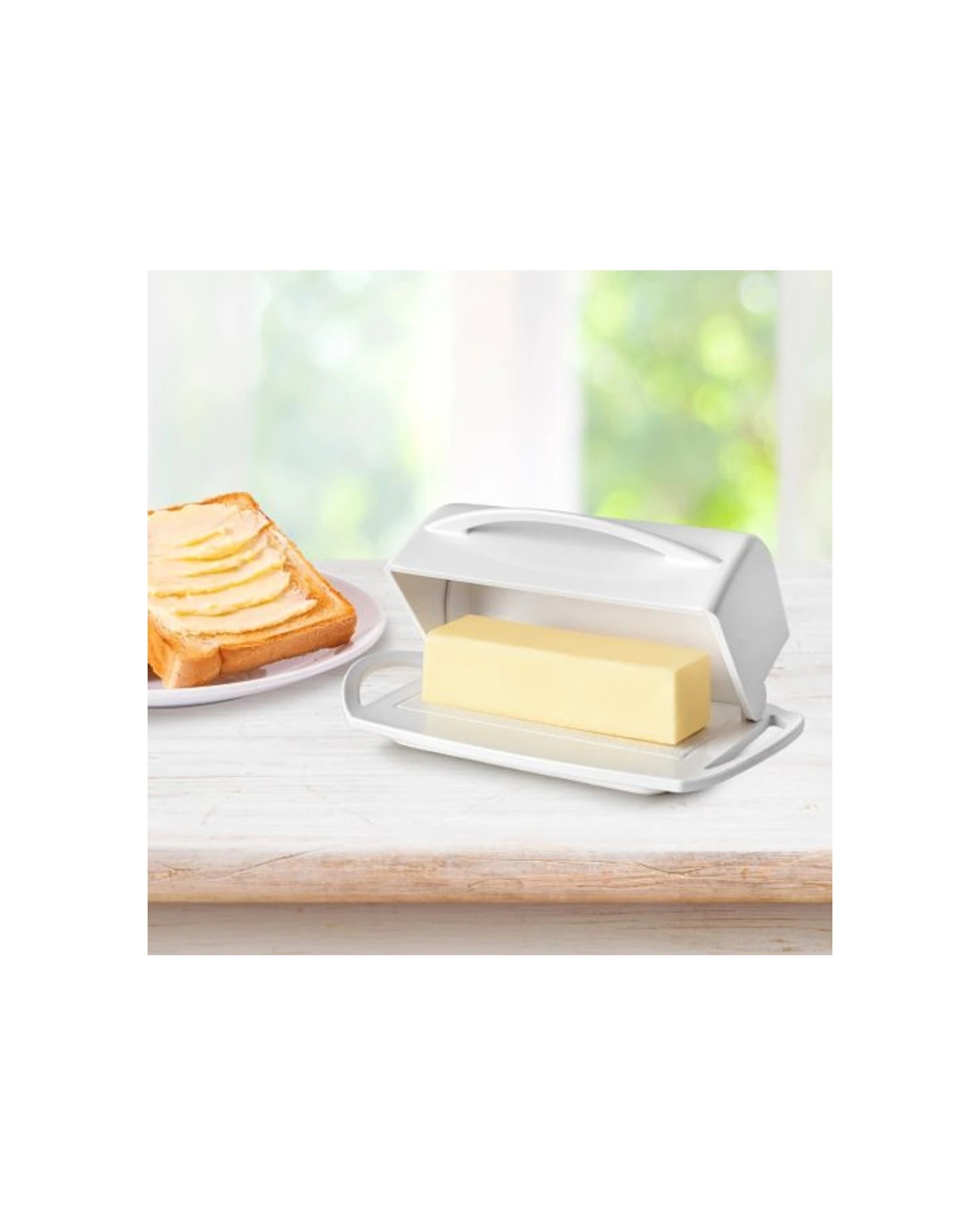 3 Better Dish Flip Top Butter Dish Kitchen Storage 250g Capacity - White, 3 of 4