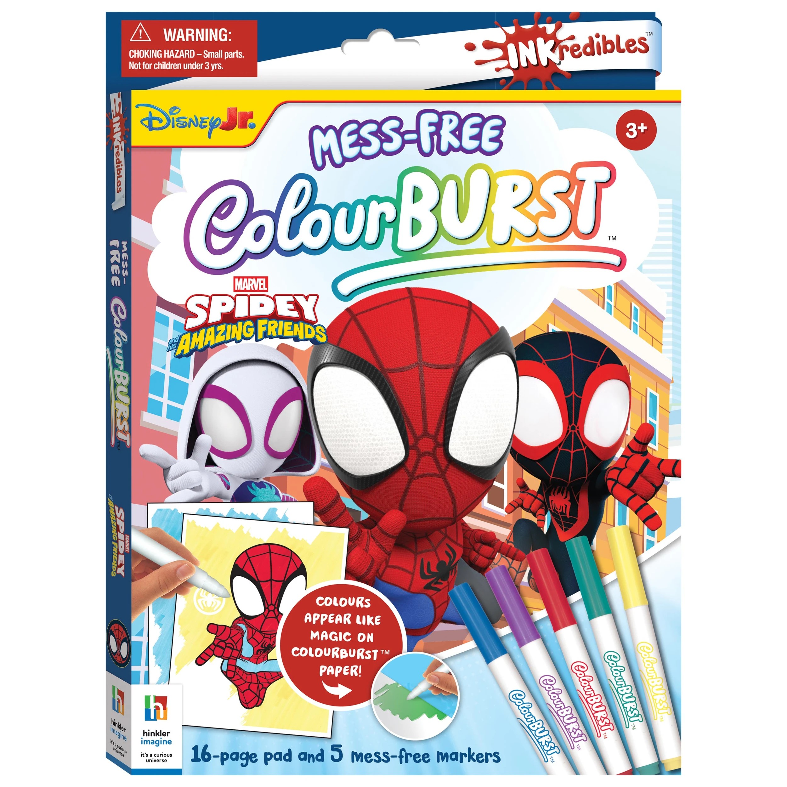 1 INKredibles Disney Junior Marvel Spidey and his Amazing Friends Mess-Free ColourBurst Activity Kit - Book, 1 of 6