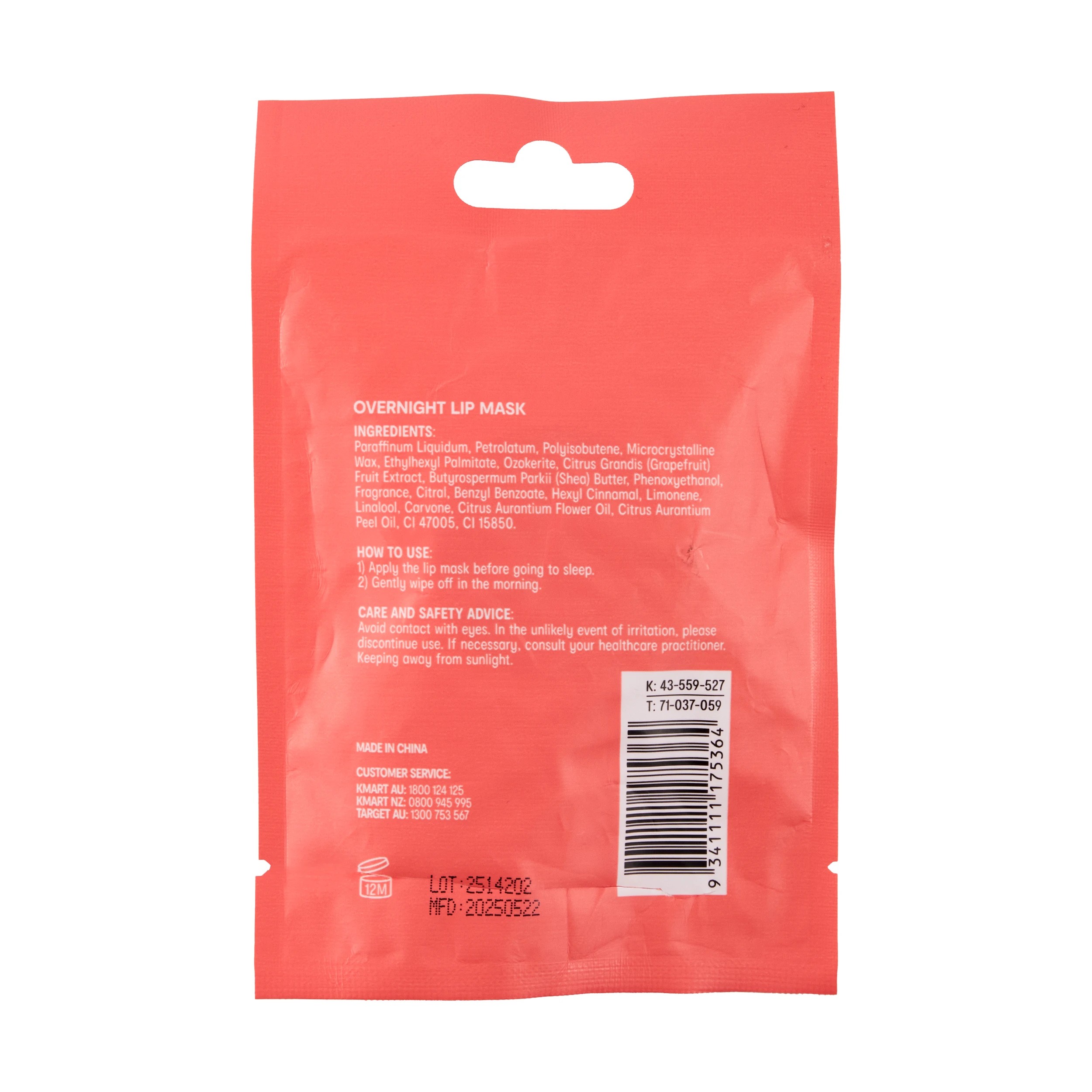 3 OXX Skincare Overnight Lip Mask 20ml - Grapefruit Extract, 3 of 3