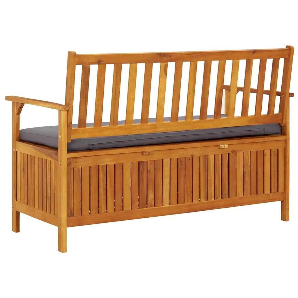 3 Vidaxl Garden Storage Bench Solid Acacia Wood - Grey, 3 of 8