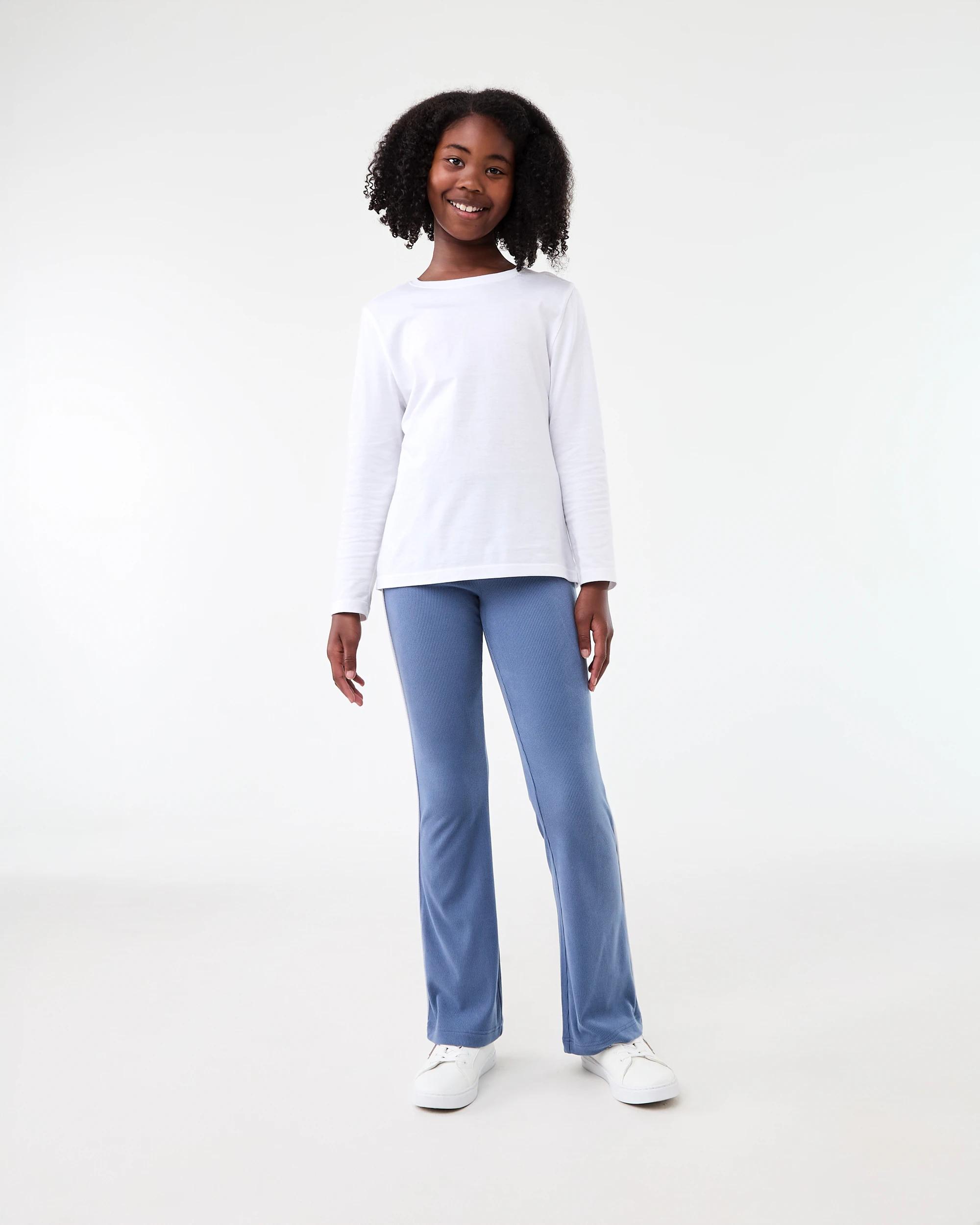 5 Contrast Rib Flare Leggings Dim Blue, 5 of 5