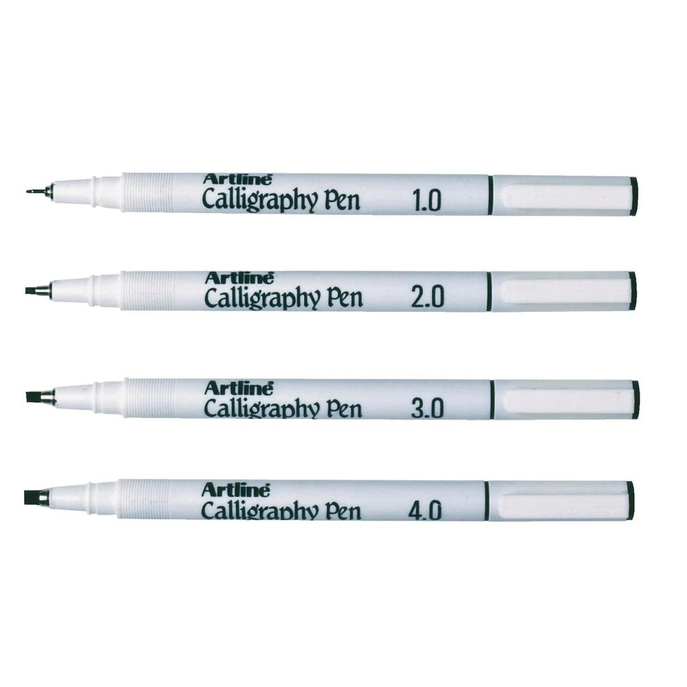 2 Artline Calligraphy Pens Assorted Nibs Black 4 Pack, 2 of 3