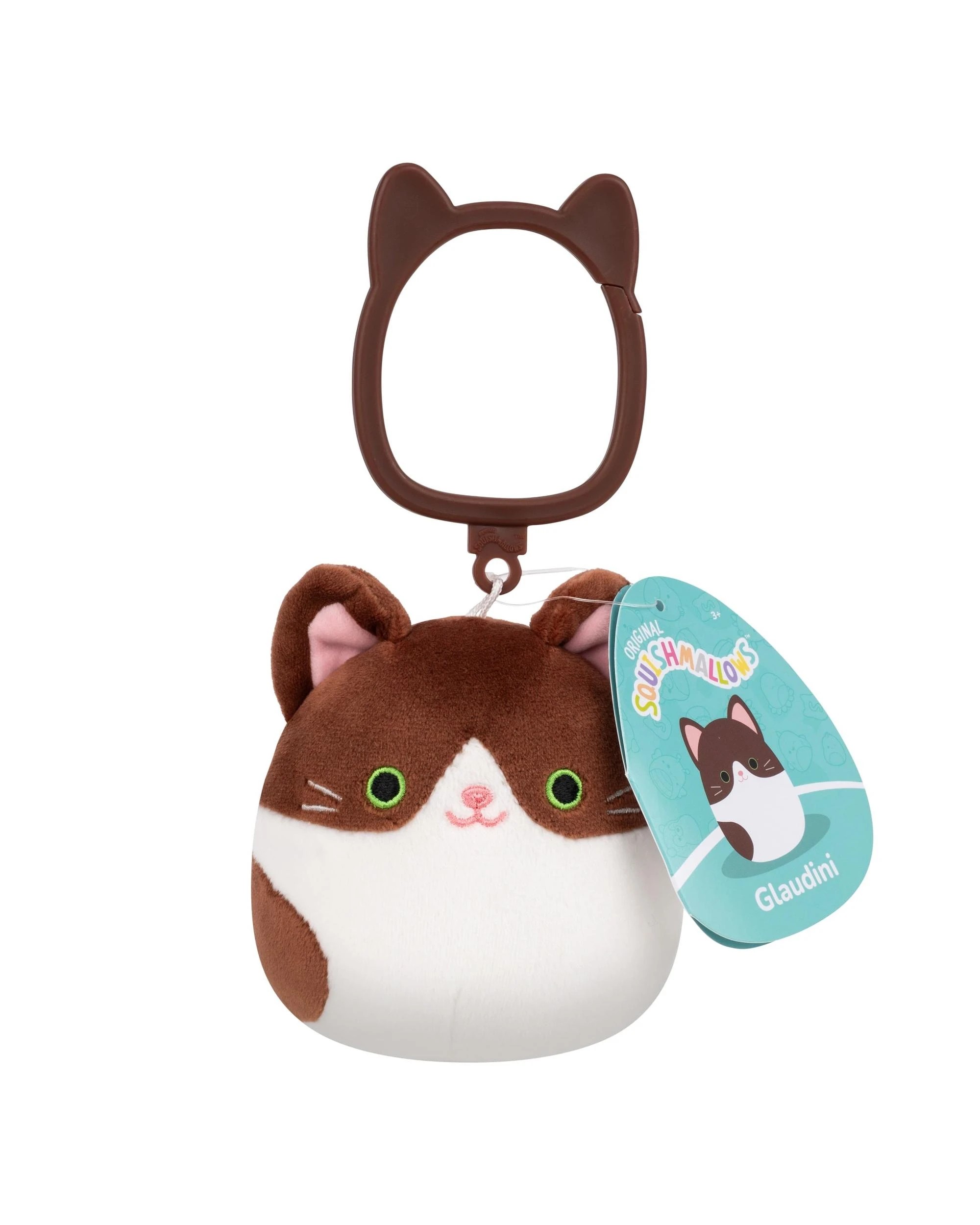 1 Squishmallows Glaudini the Tuxedo Cat 3.5 inch Clip-On Plush - Multi, 1 of 3