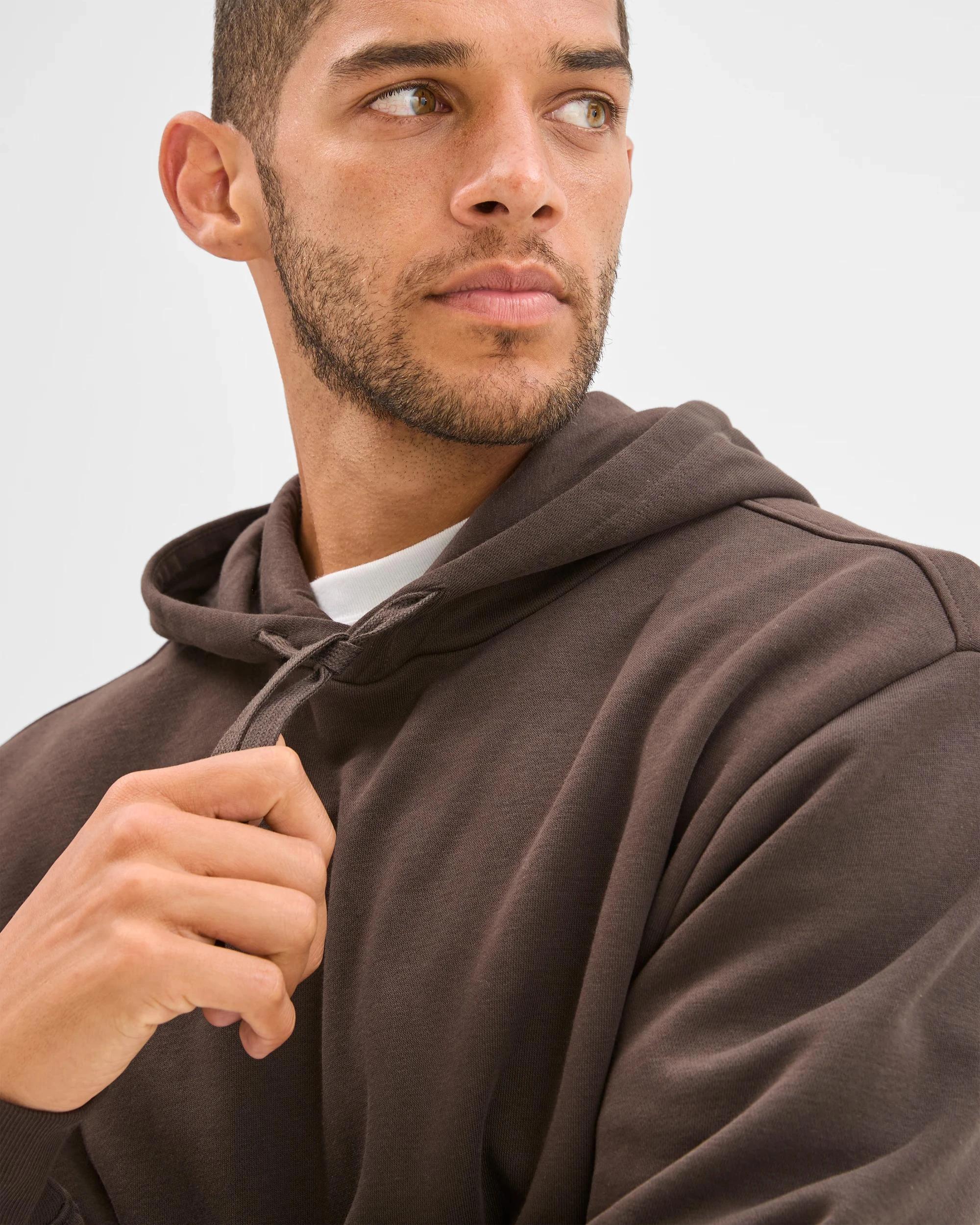 5 Target Man Australian Cotton Blend Popover Hoodie CHOCOLATE, 5 of 6